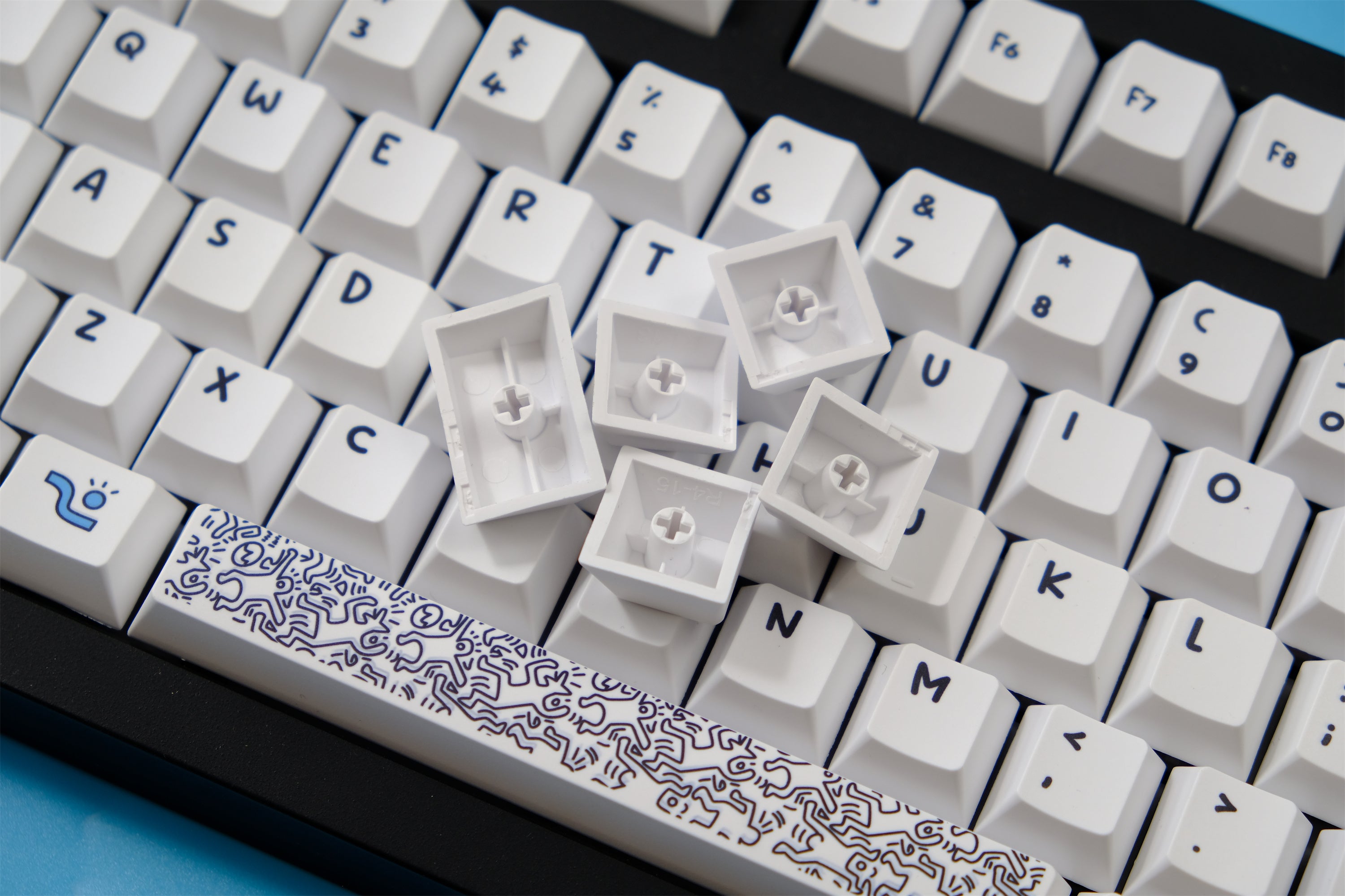 Keith Haring Graffiti Art Keycaps - Diykeycap