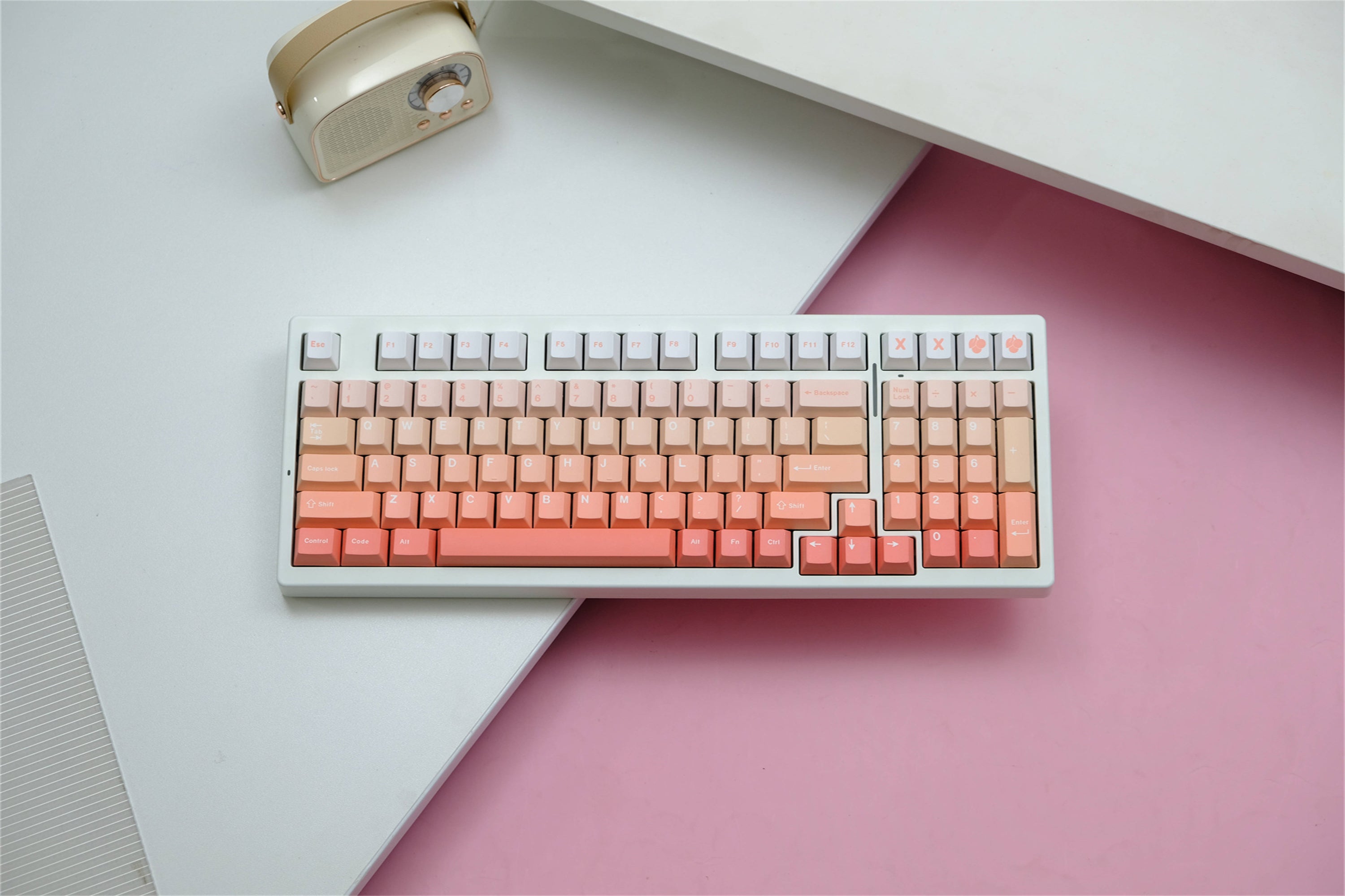 Ombré Blush PBT keycaps