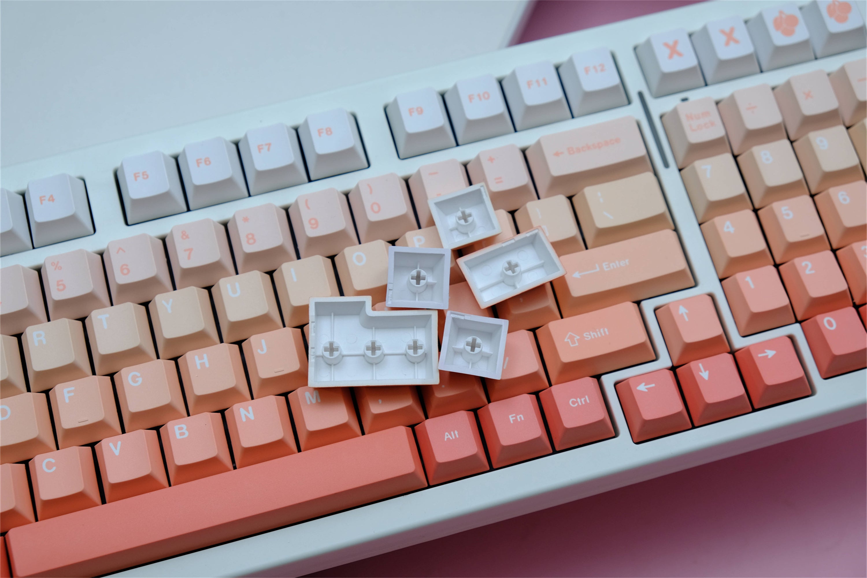 Ombré Blush PBT keycaps
