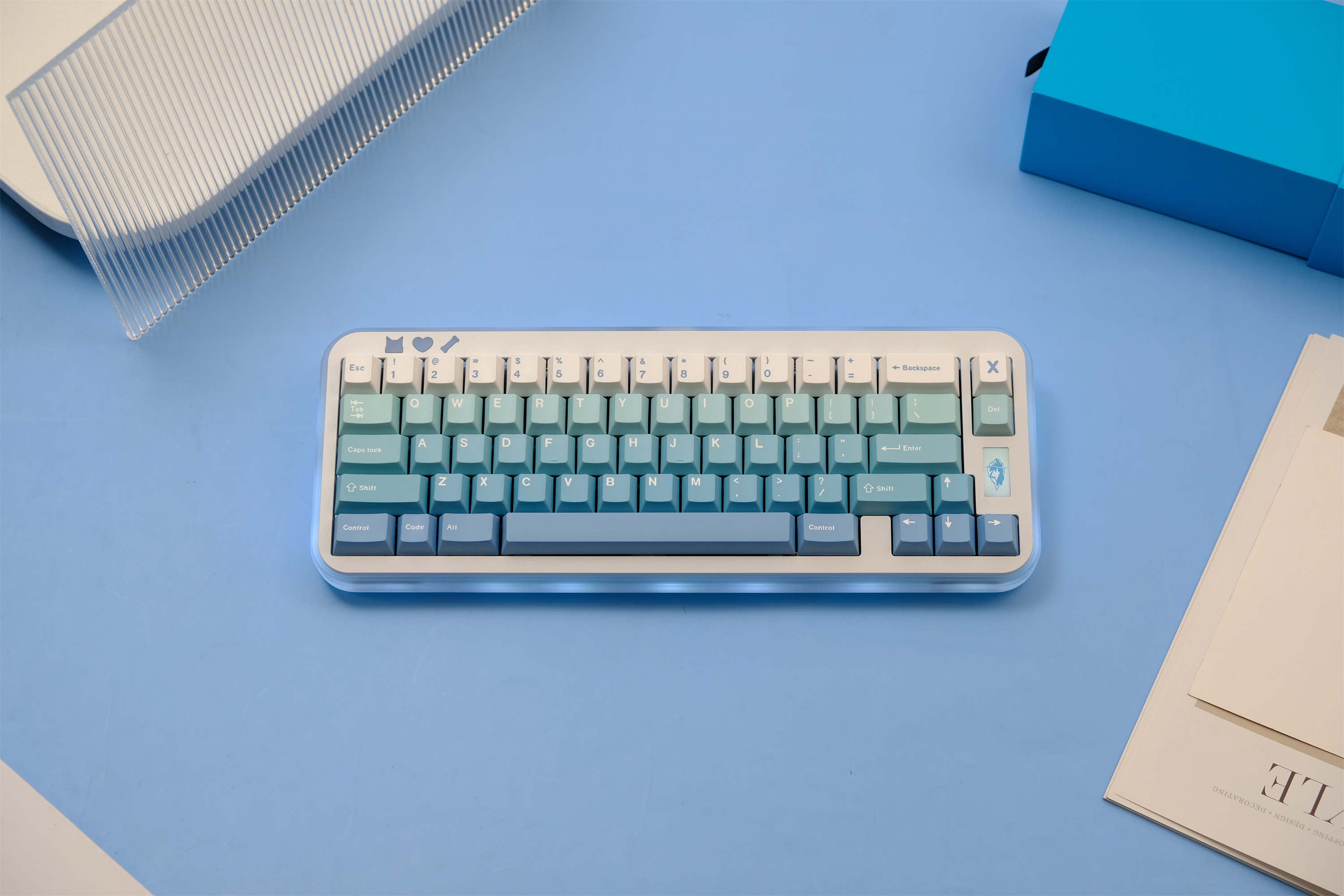 Snowy Ombré PBT Keycaps