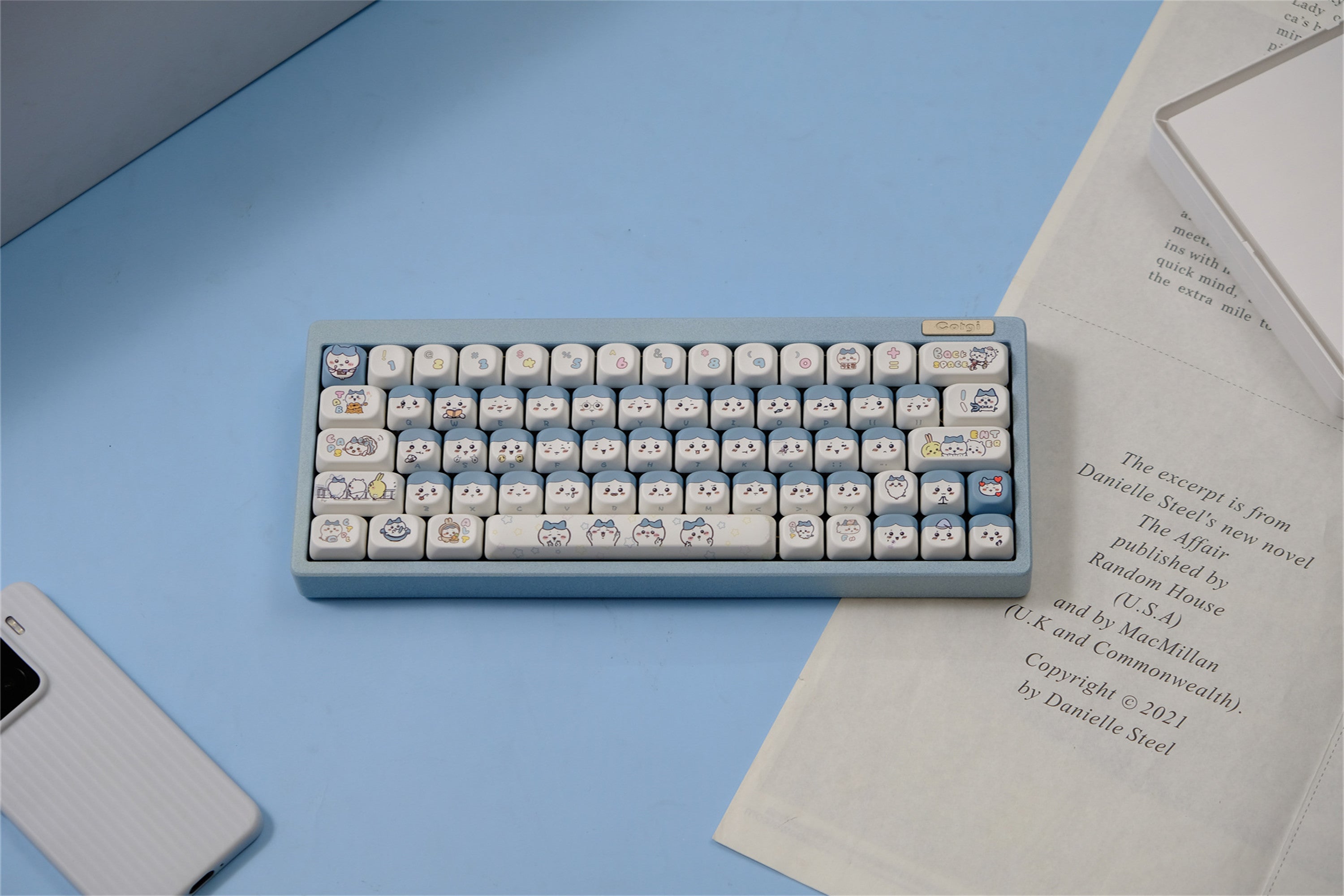 Hachiware Blue Cat Keycaps