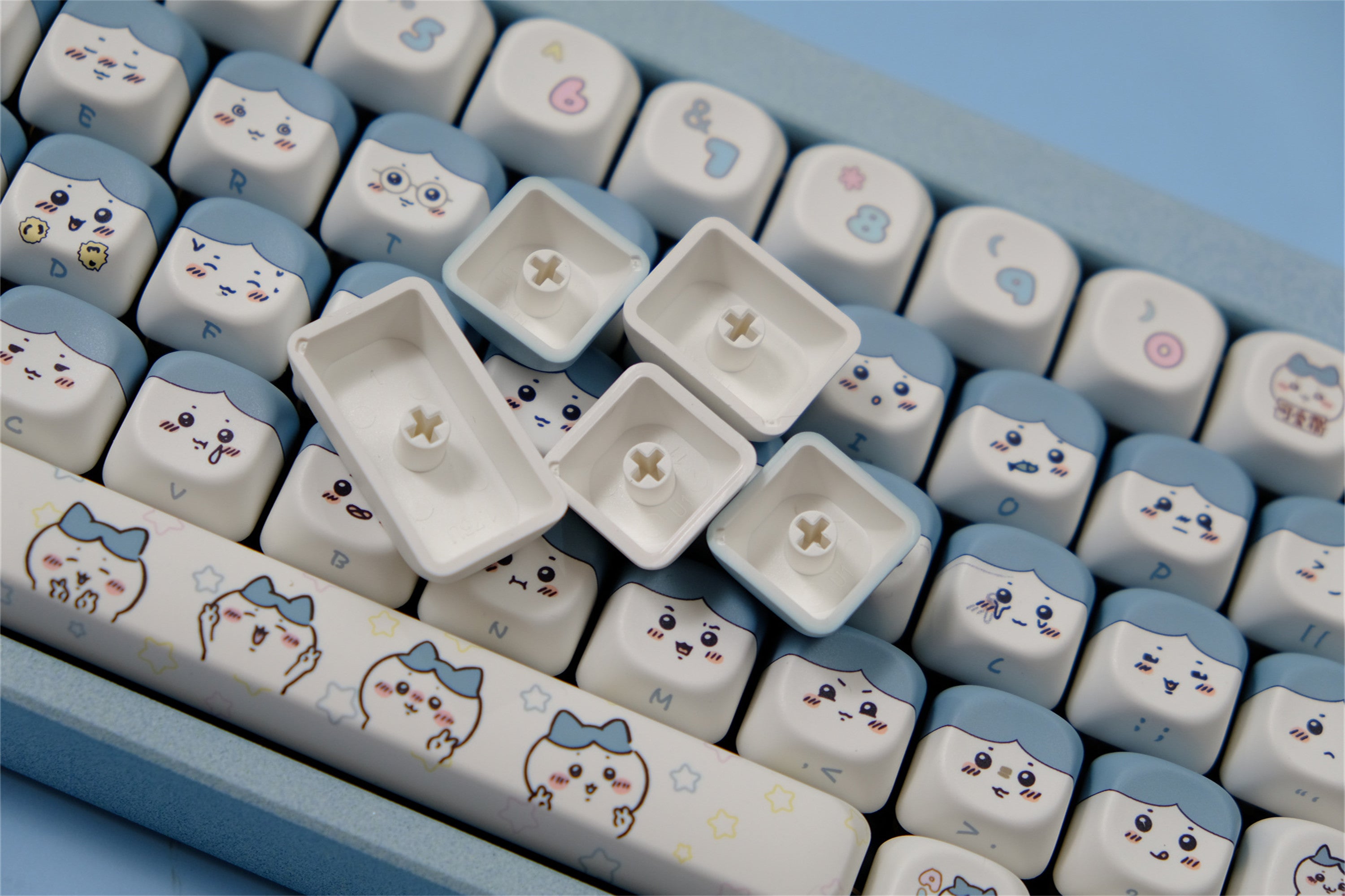 Hachiware Blue Cat Keycaps