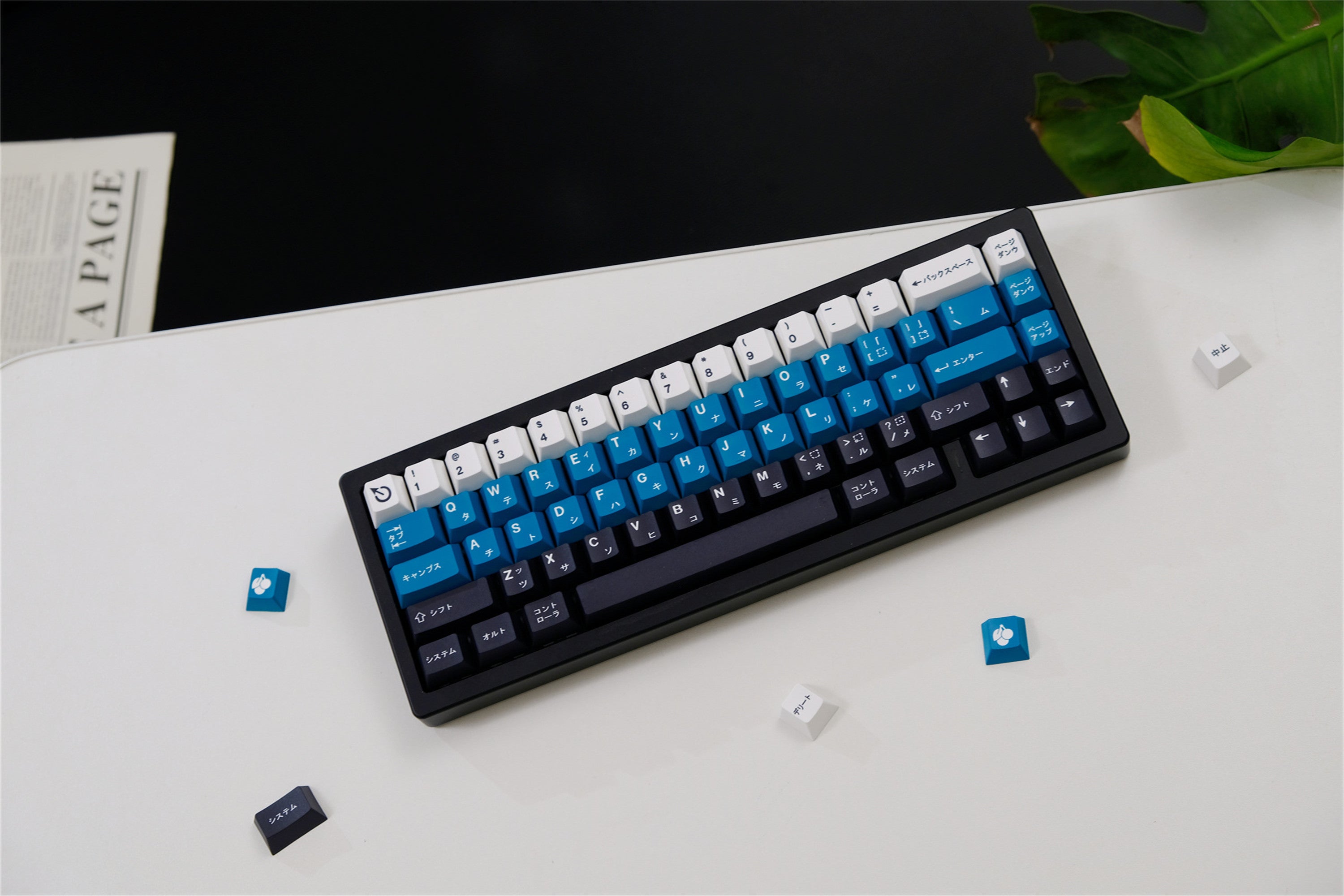 Teal & Navy Blue PBT Keycaps - Diykeycap