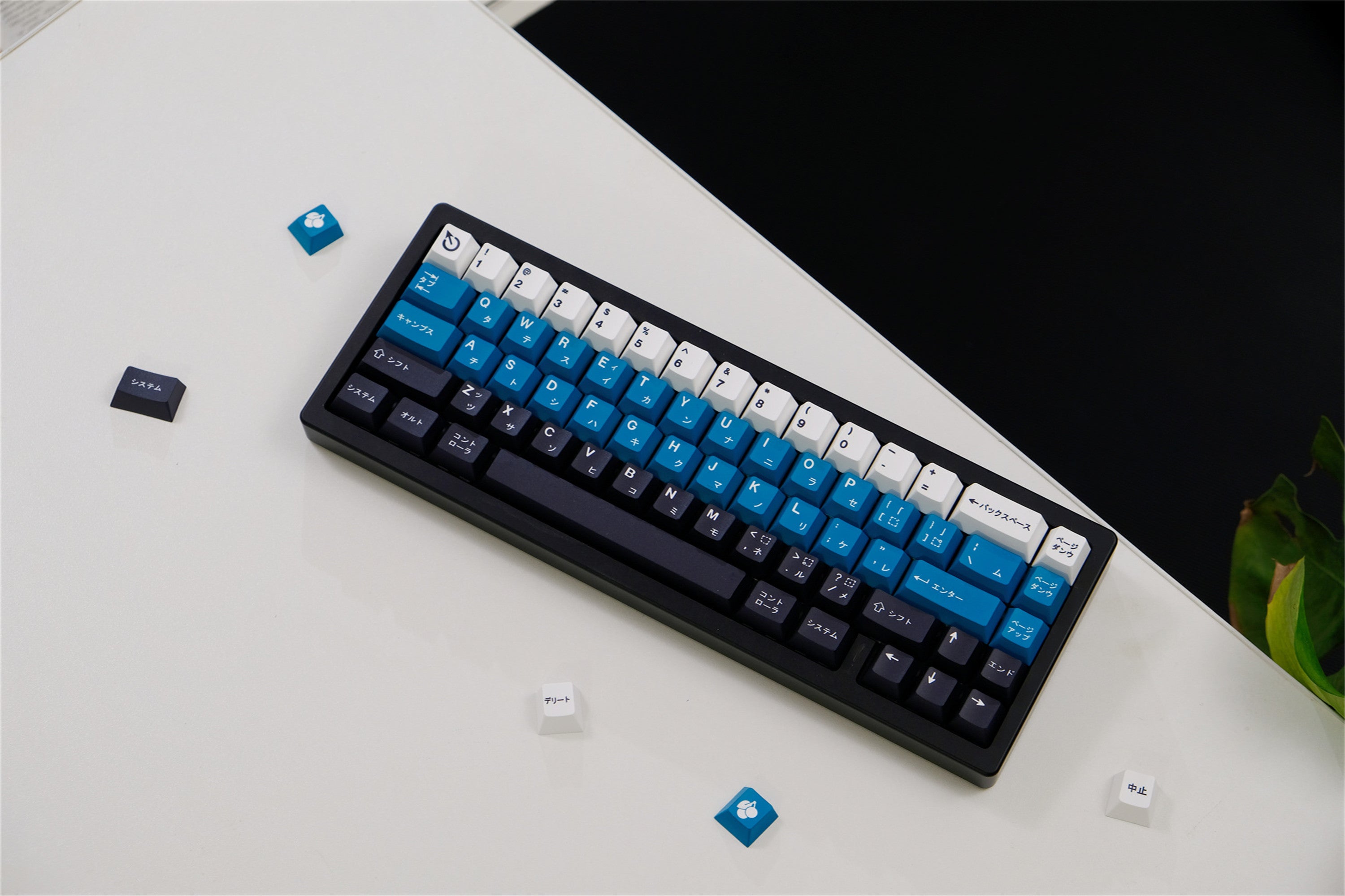 Teal & Navy Blue PBT Keycaps - Diykeycap
