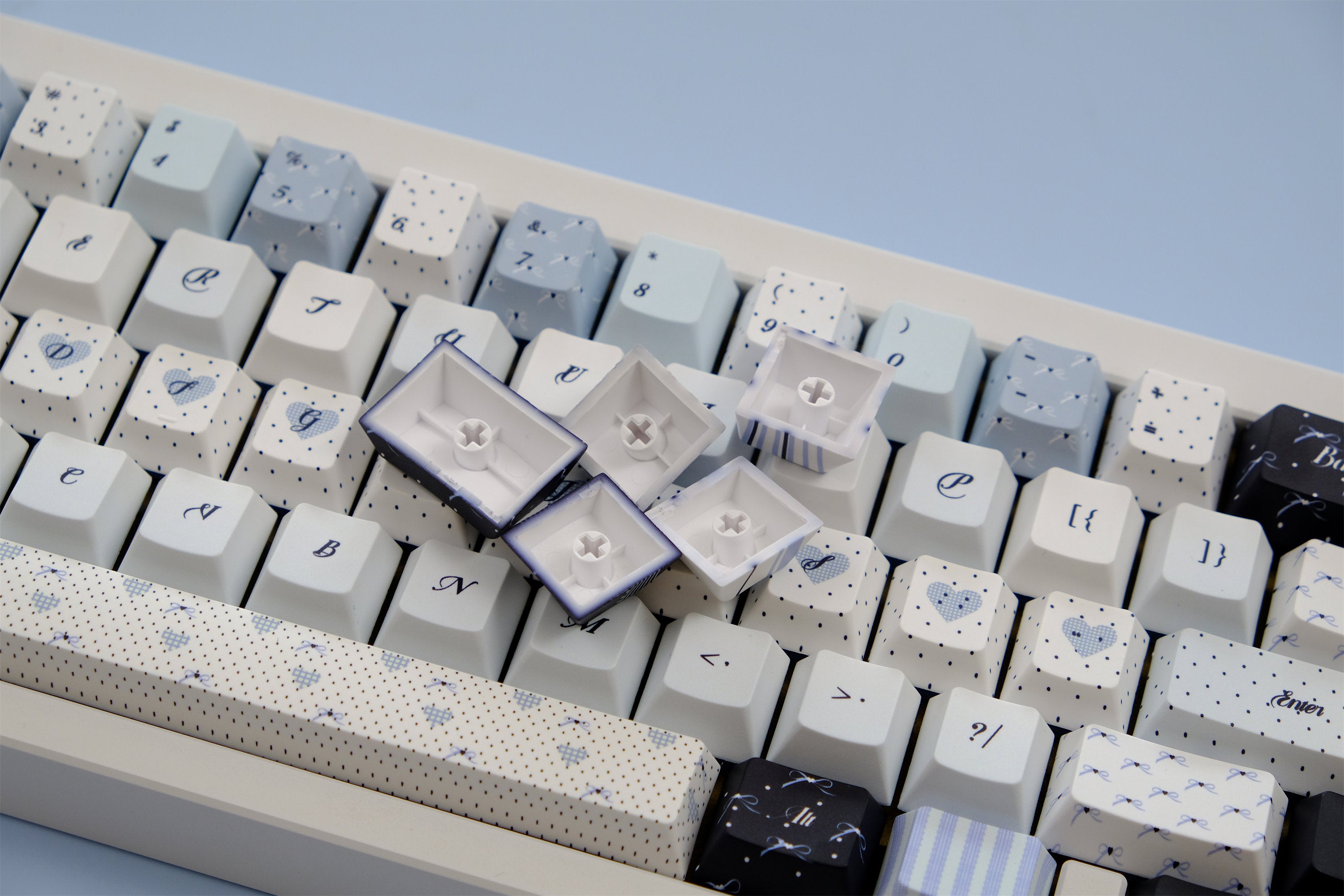 Blue Polka Dot Keycaps - Diykeycap