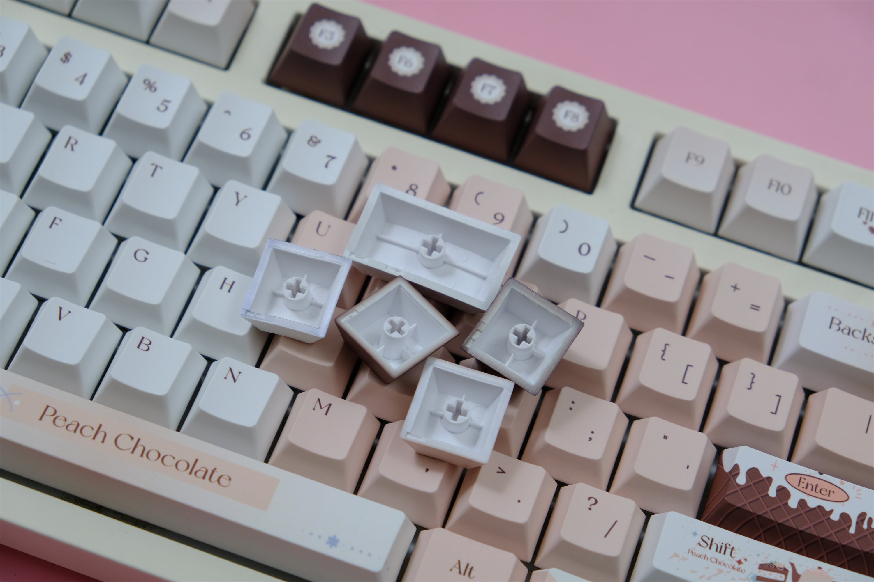 Peach Chocolate Keycaps - Diykeycap