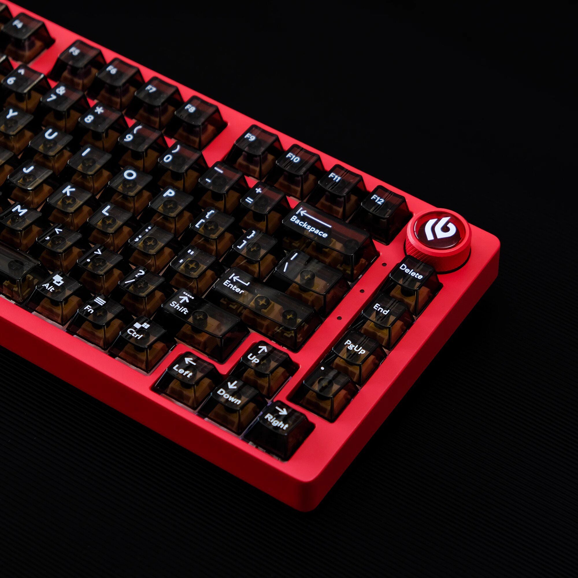 Black Transparent PBT keycaps - Diykeycap