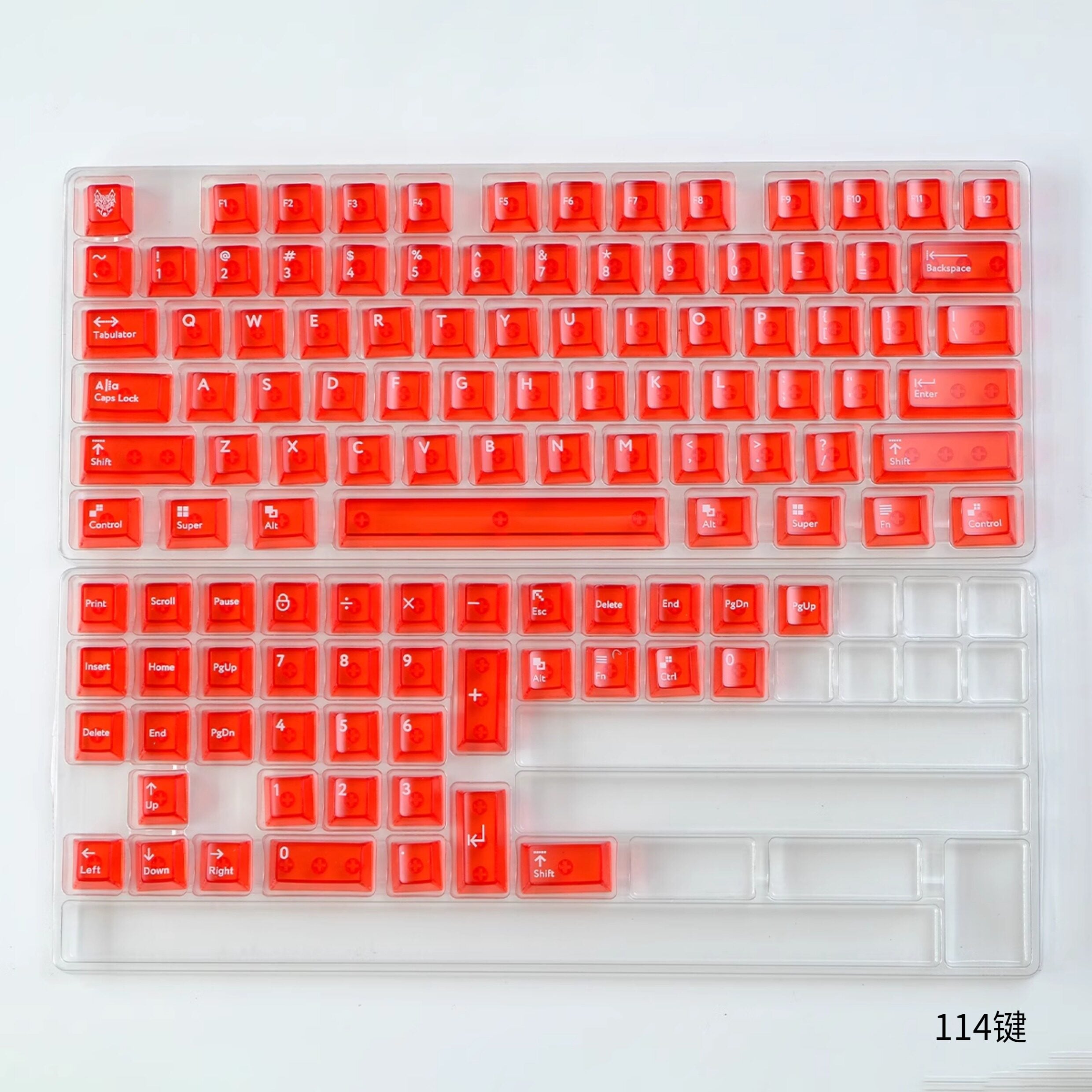 Red Transparent PBT keycaps - Diykeycap