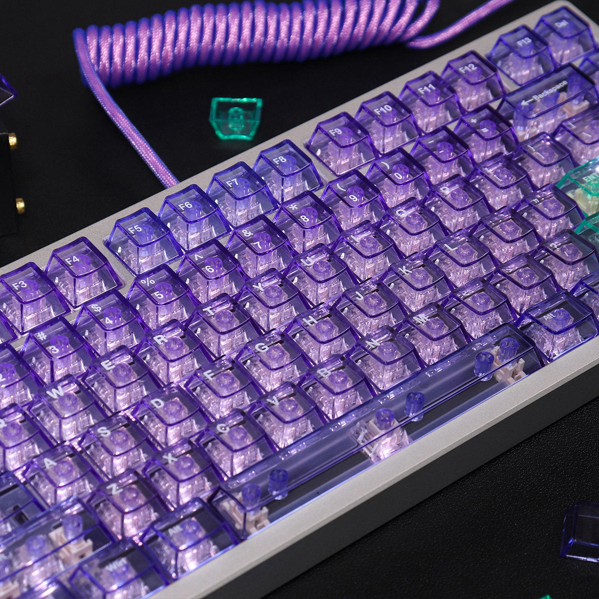 Crystal Purple Translucent Keycaps - Diykeycap