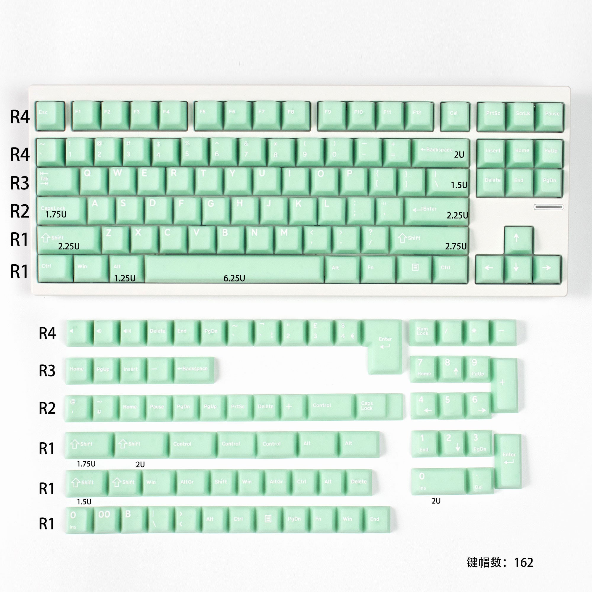 White Jade / Celadon Jade keycaps - Diykeycap