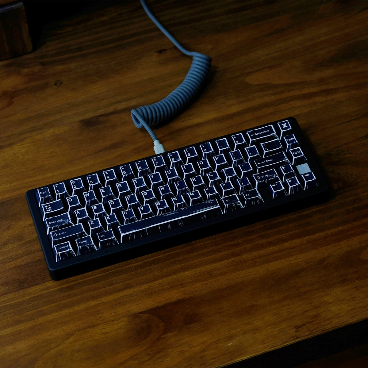 Manga style Minimalist Black Keycaps