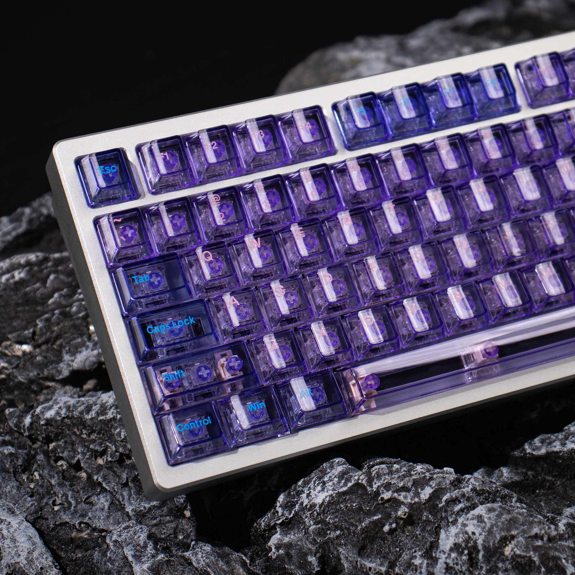 Crystal Purple Translucent Keycaps - Diykeycap