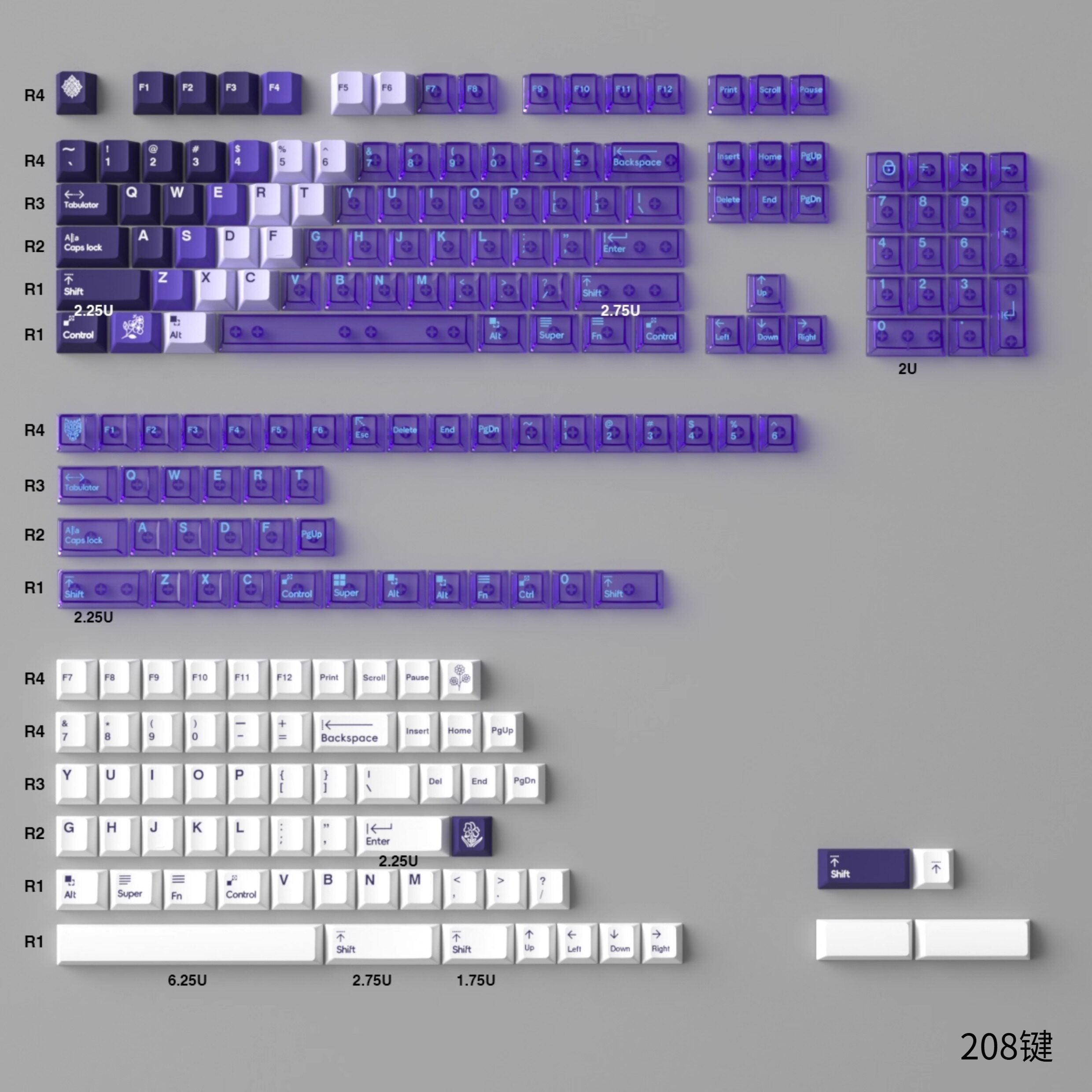Snow Mountain Lilac keycaps - Diykeycap