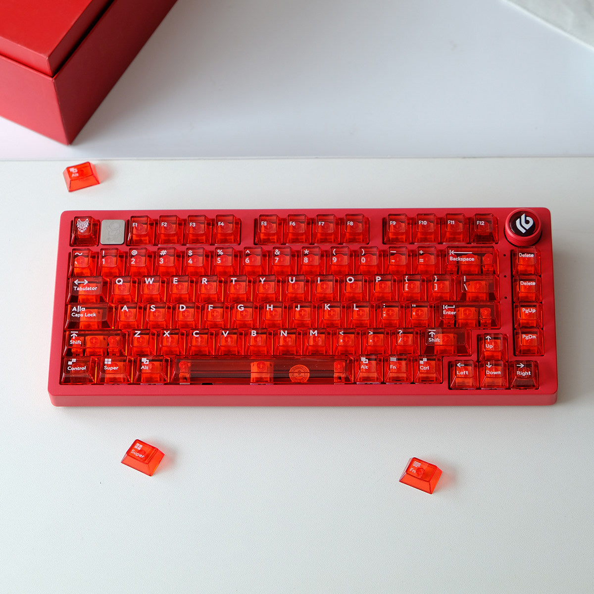 Red Transparent PBT keycaps - Diykeycap