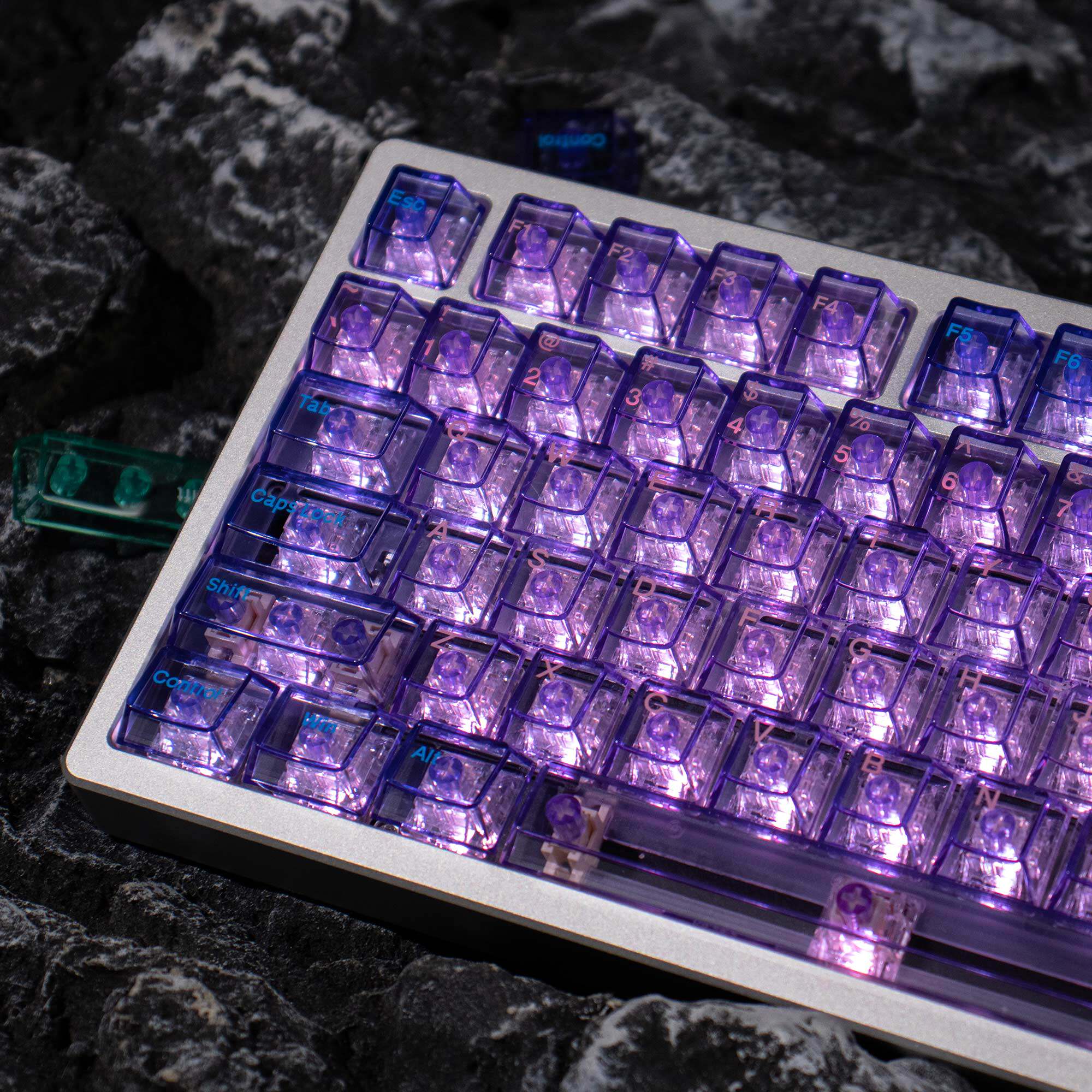 Crystal Purple Translucent Keycaps - Diykeycap