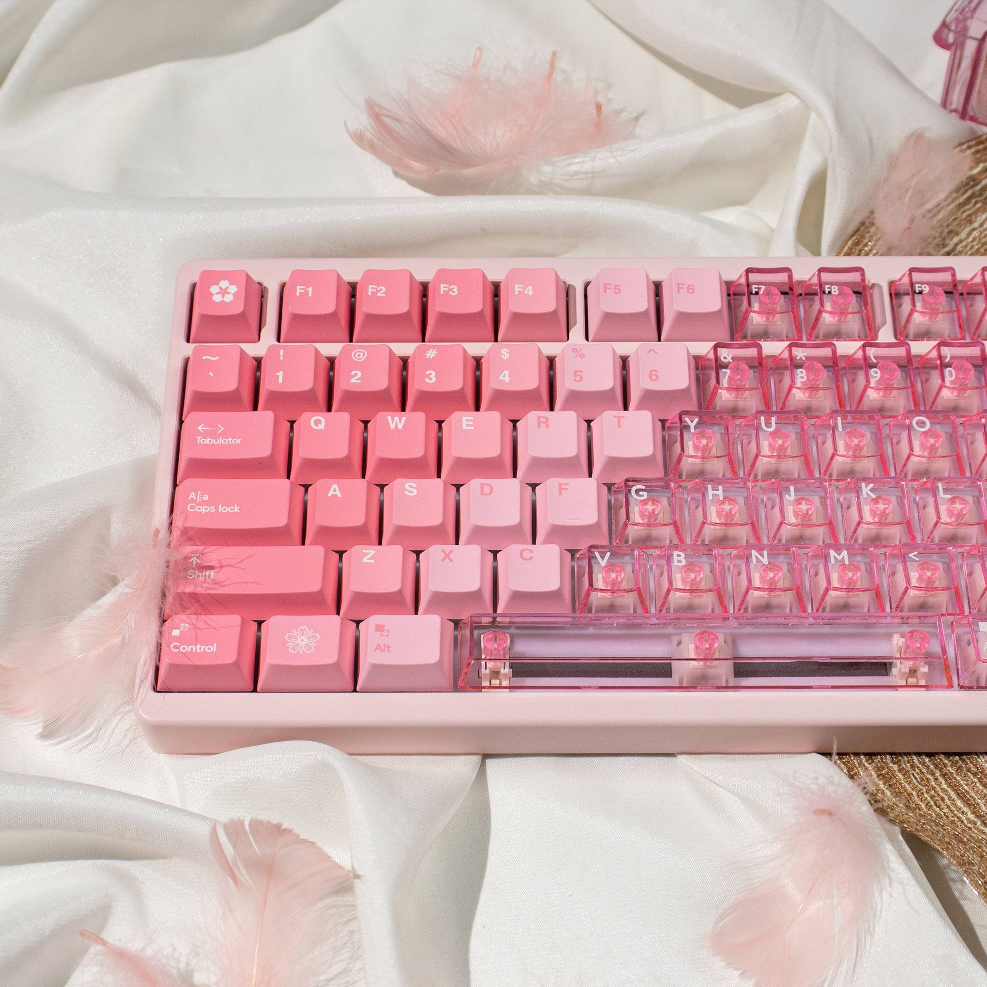 Snow Mountain Flower Pink R2 - Diykeycap
