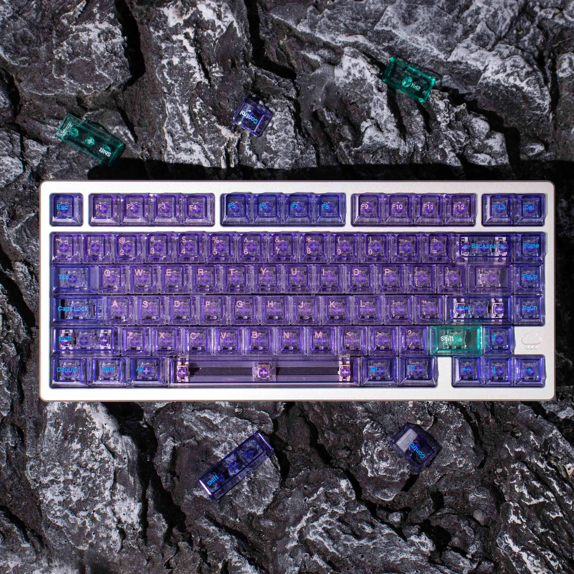 Crystal Purple Translucent Keycaps - Diykeycap