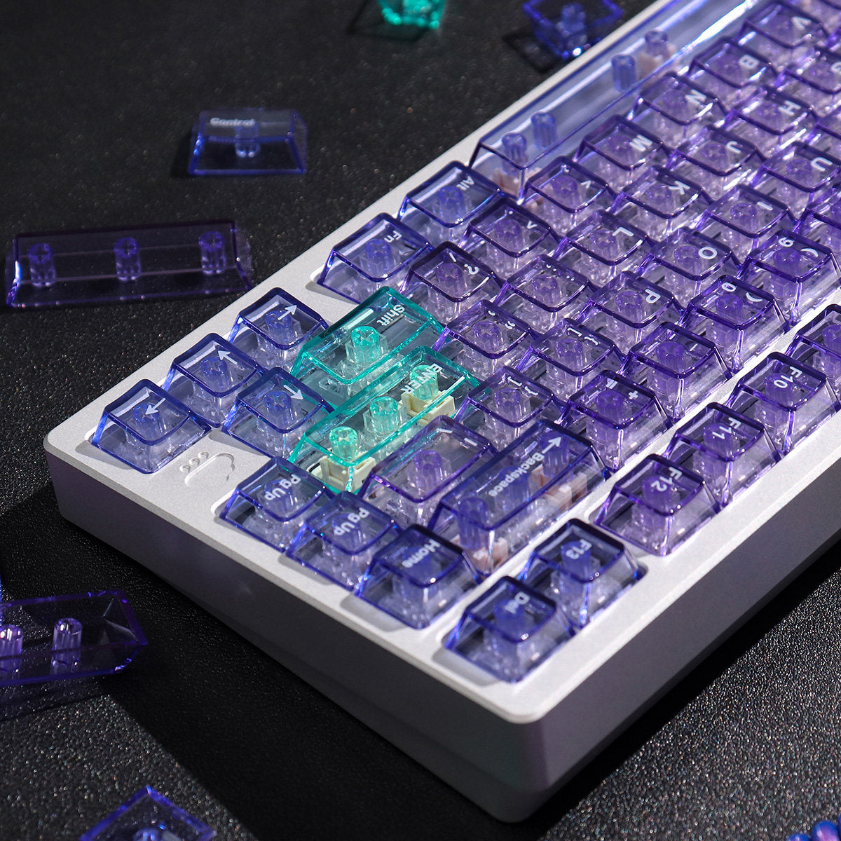 Crystal Purple Translucent Keycaps - Diykeycap