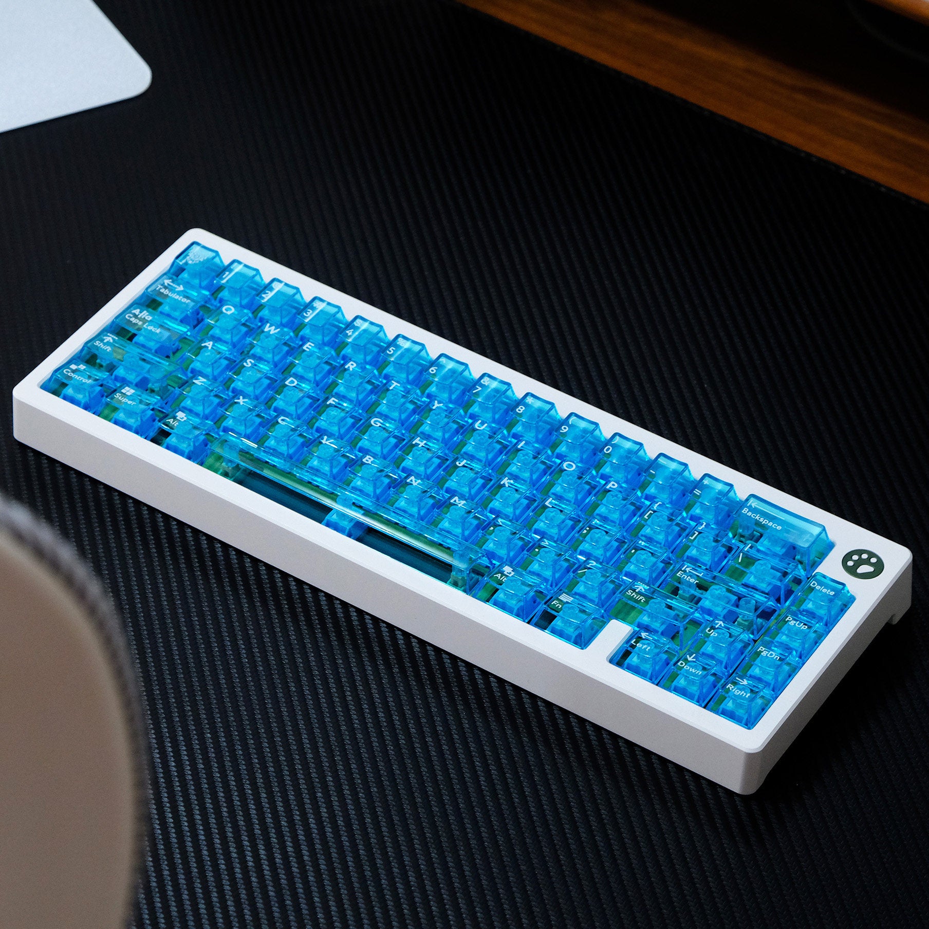 Blue Transparent PBT keycaps - Diykeycap