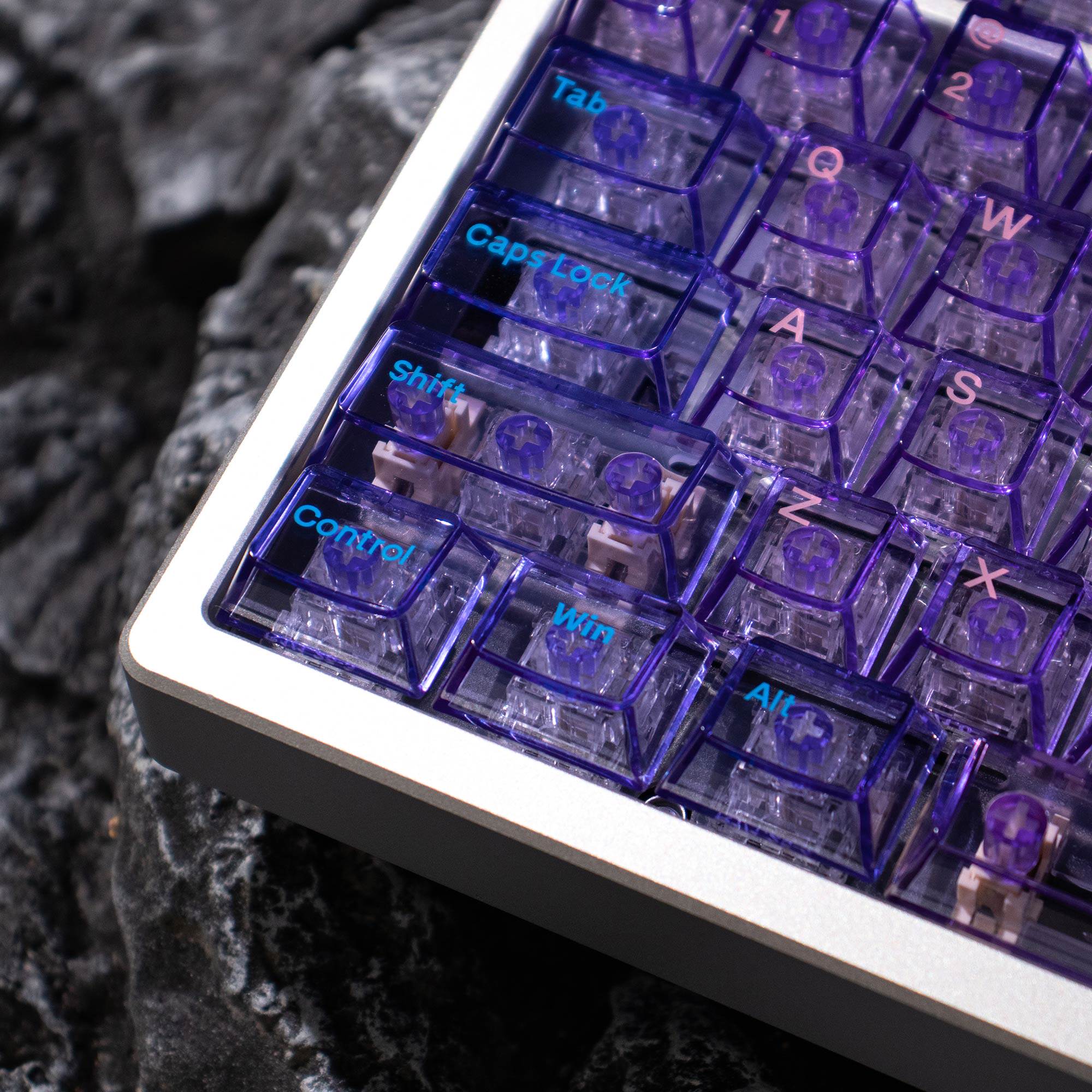 Crystal Purple Translucent Keycaps - Diykeycap