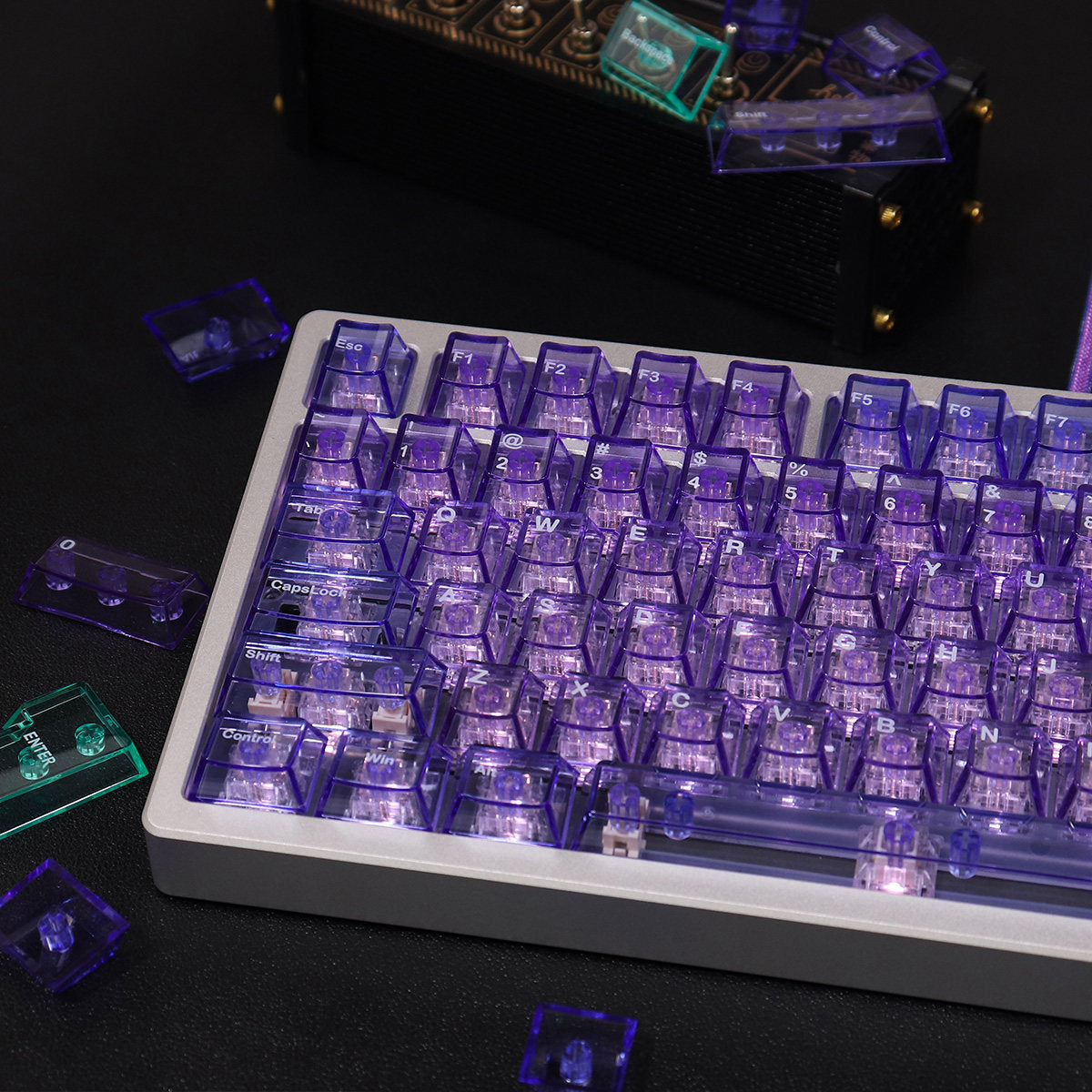 Crystal Purple Translucent Keycaps - Diykeycap