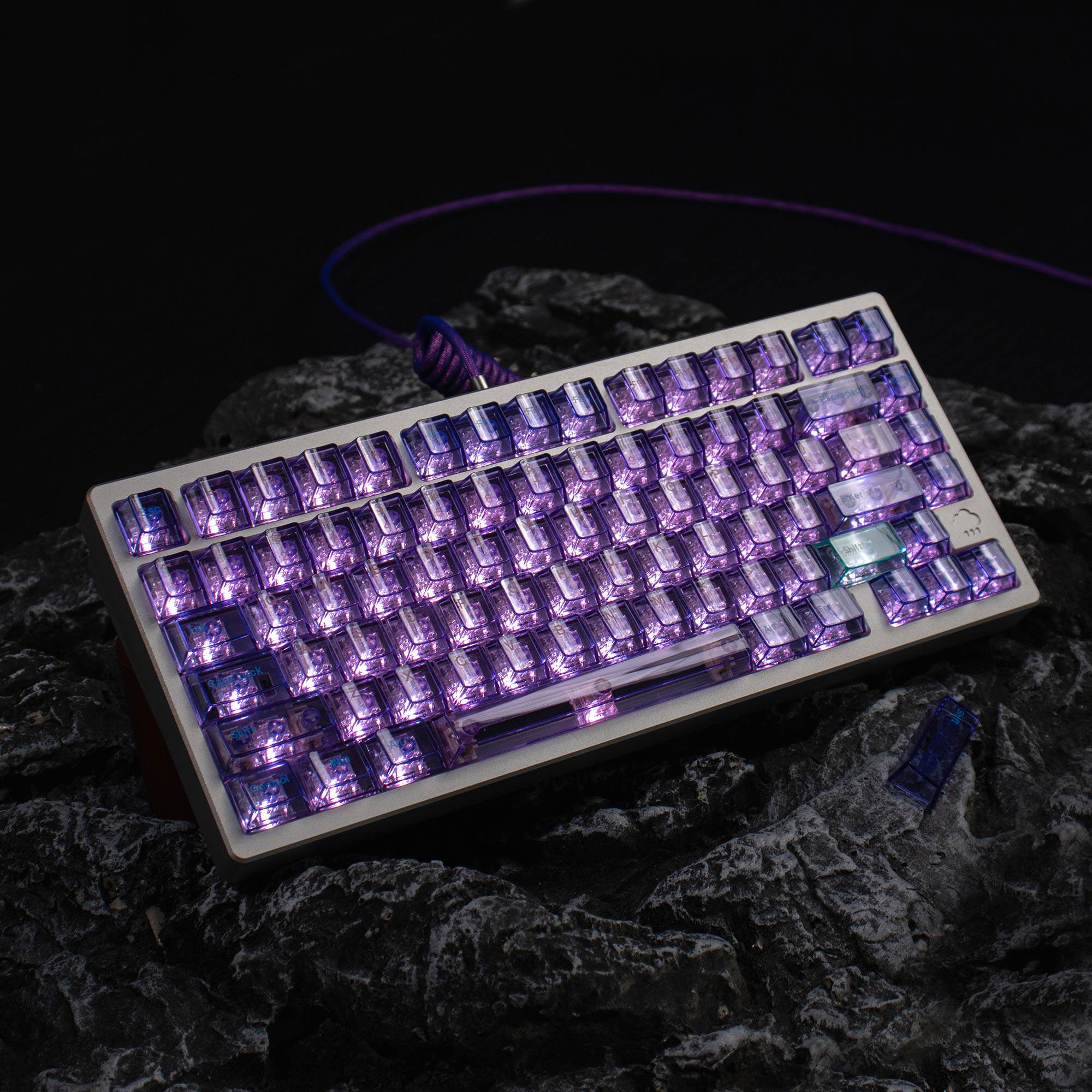 Crystal Purple Translucent Keycaps - Diykeycap