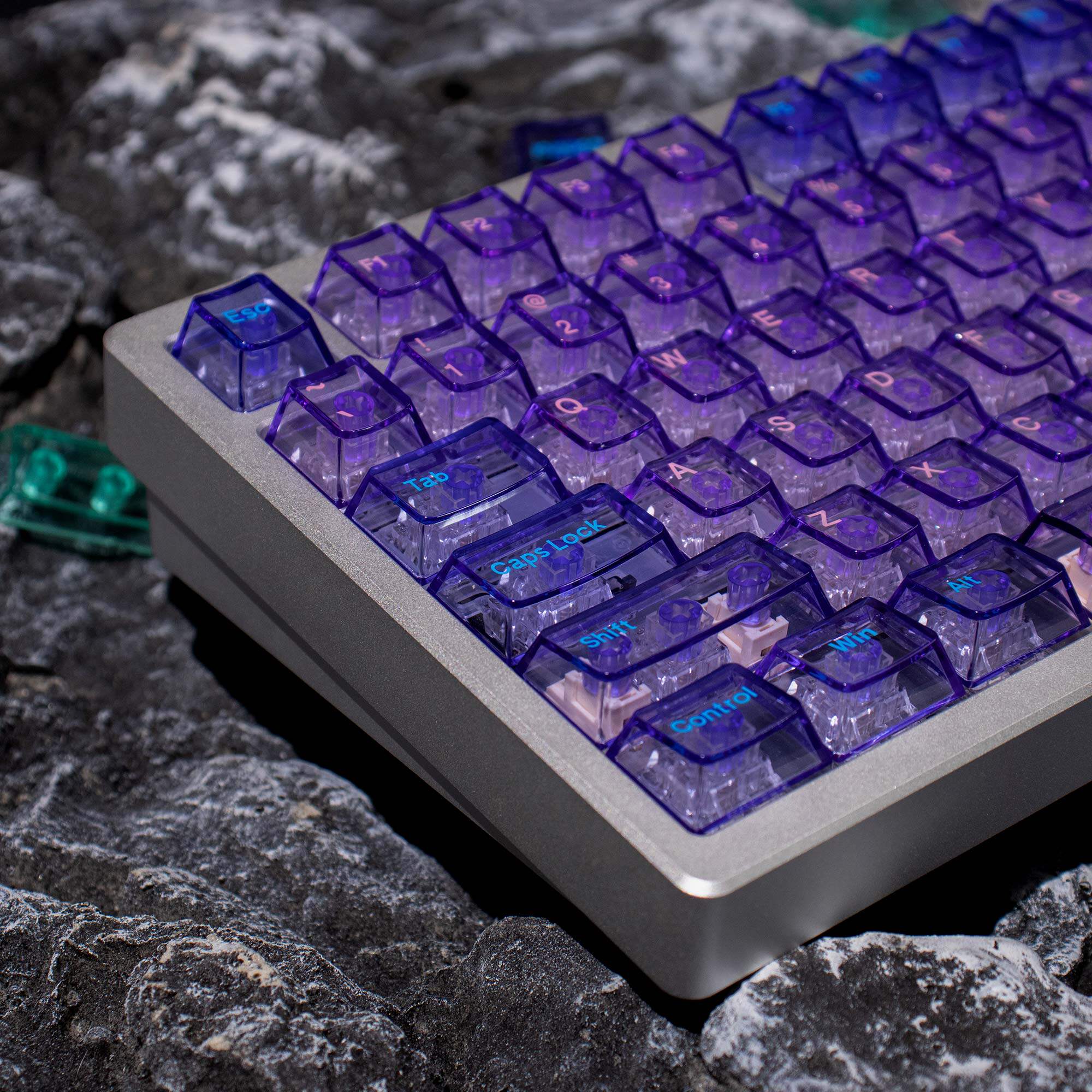 Crystal Purple Translucent Keycaps - Diykeycap