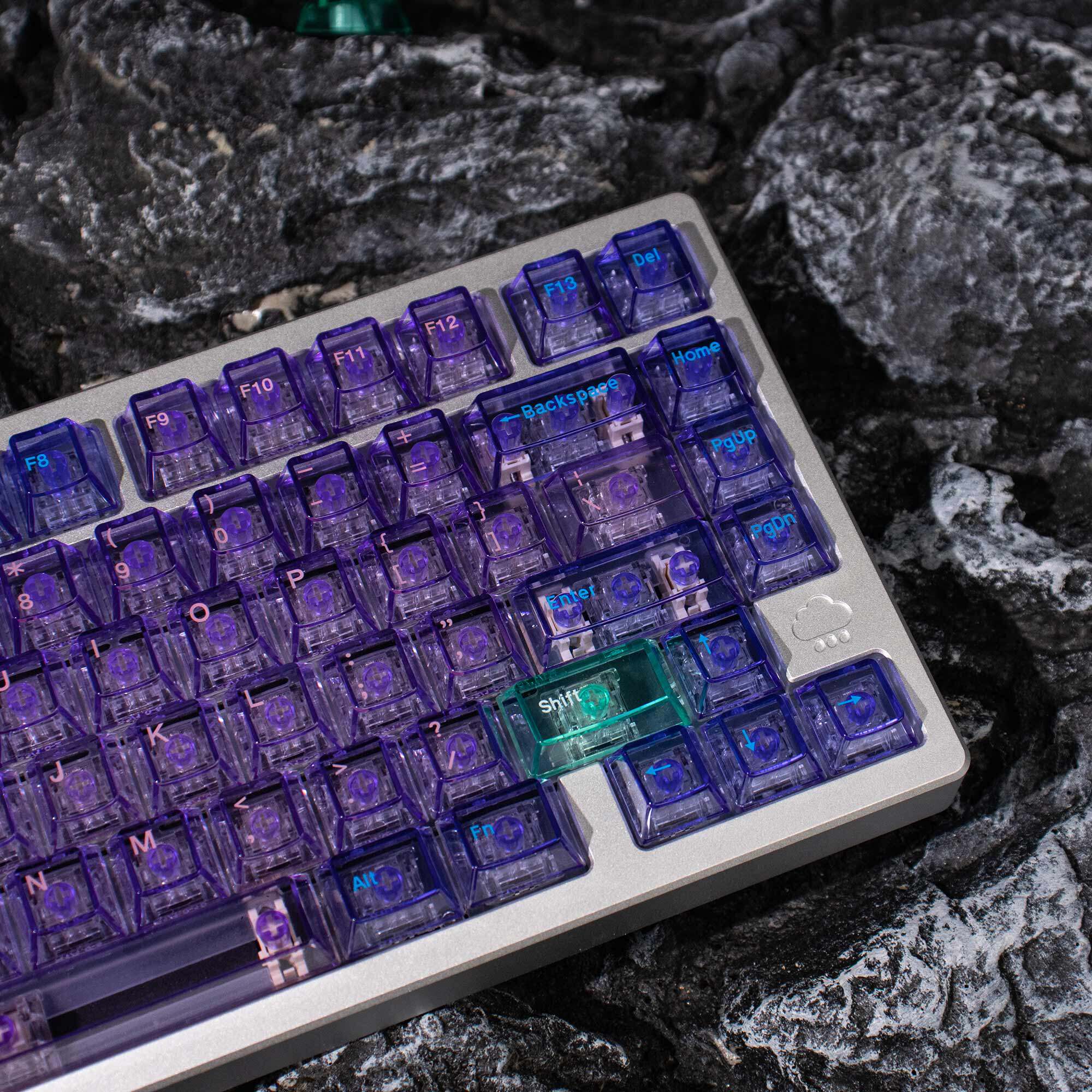 Crystal Purple Translucent Keycaps - Diykeycap