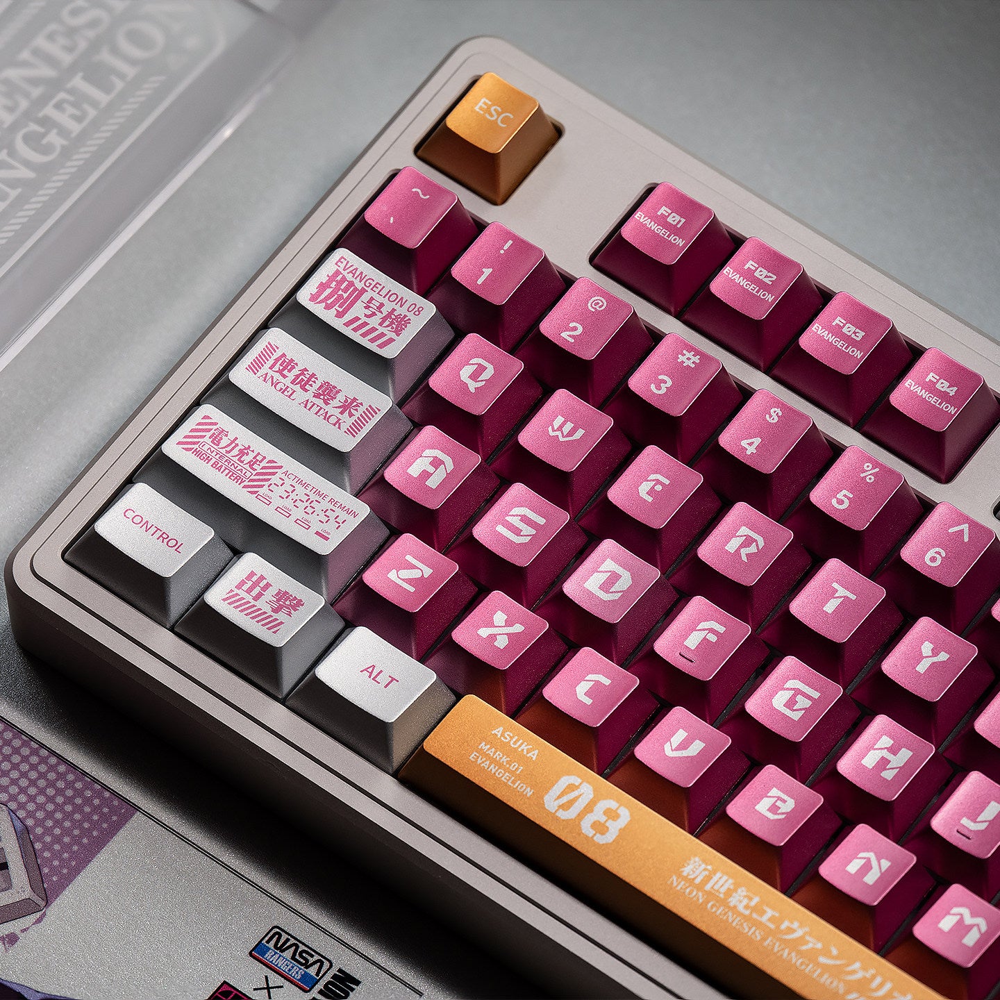 Pink Mecha-08 keycaps - Diykeycap