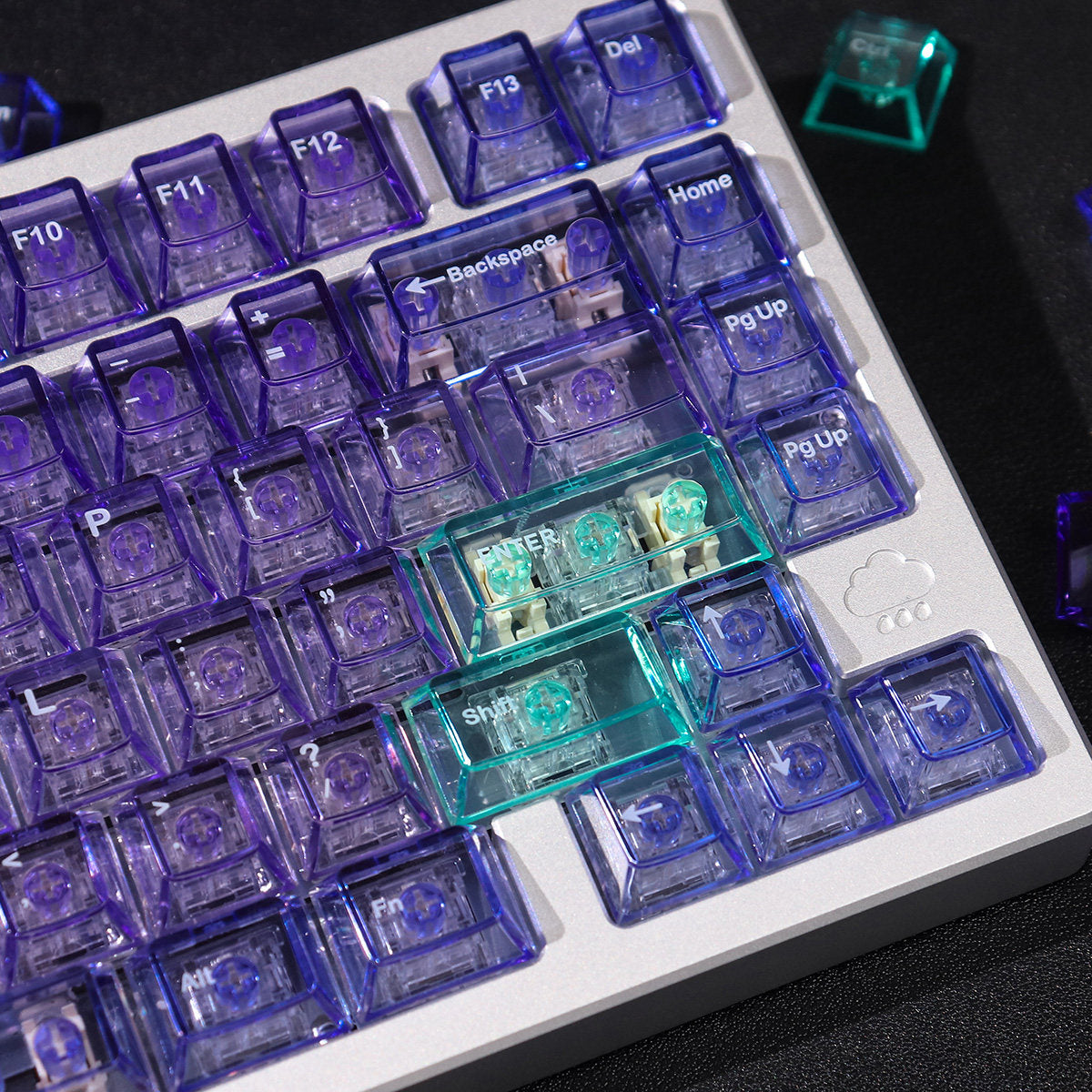Crystal Purple Translucent Keycaps - Diykeycap