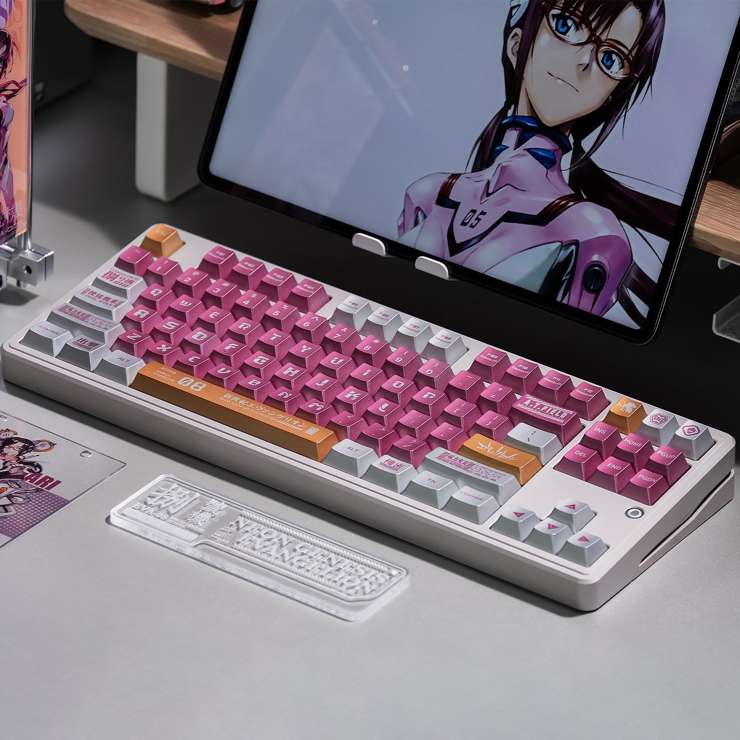 Pink Mecha-08 keycaps - Diykeycap