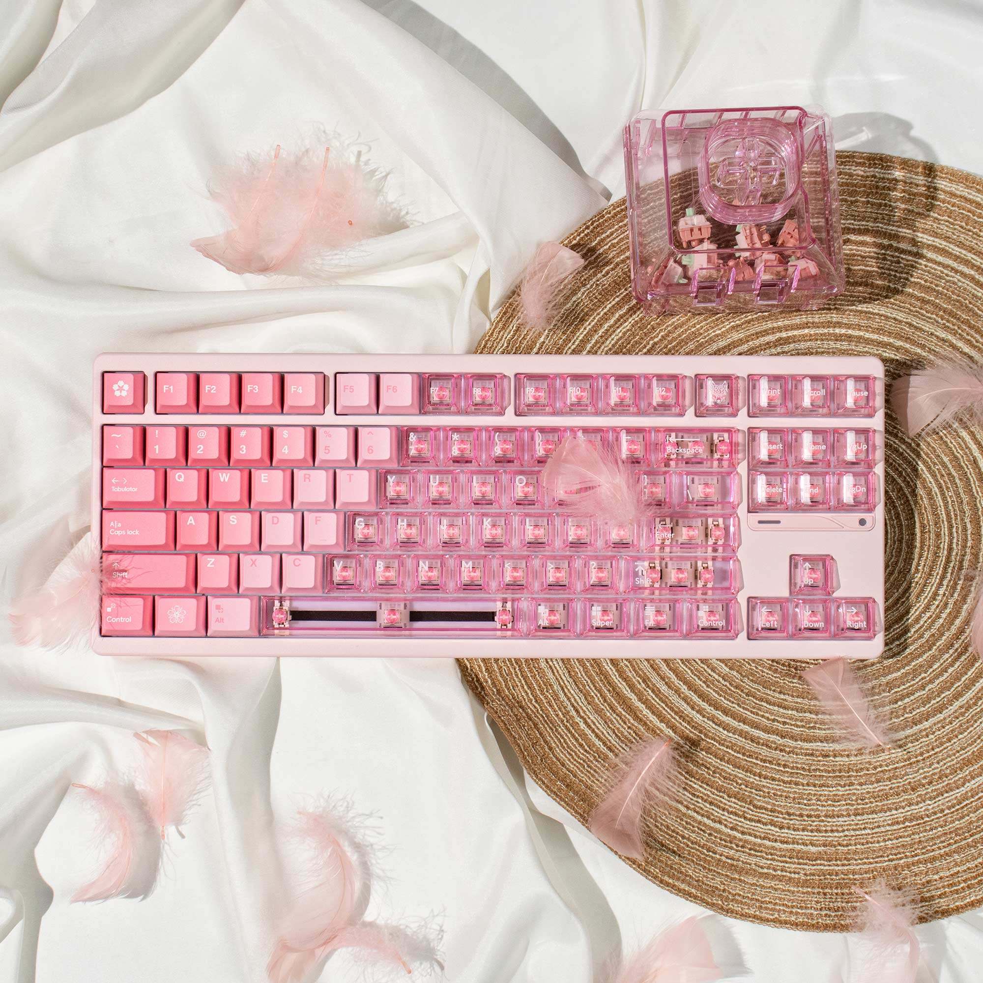 Snow Mountain Flower Pink R2 - Diykeycap