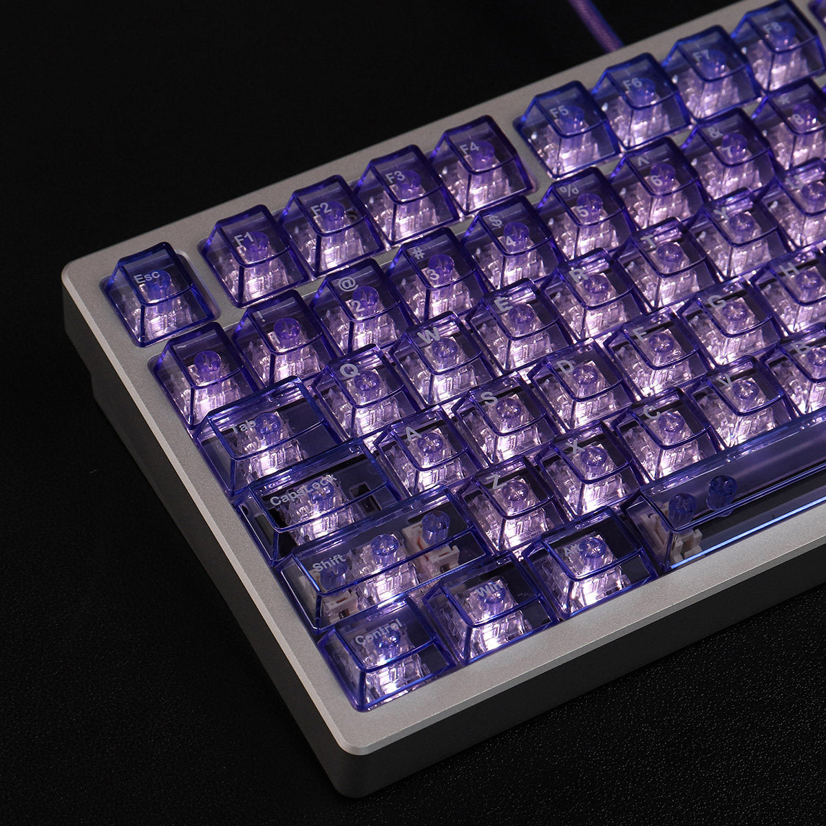 Crystal Purple Translucent Keycaps - Diykeycap