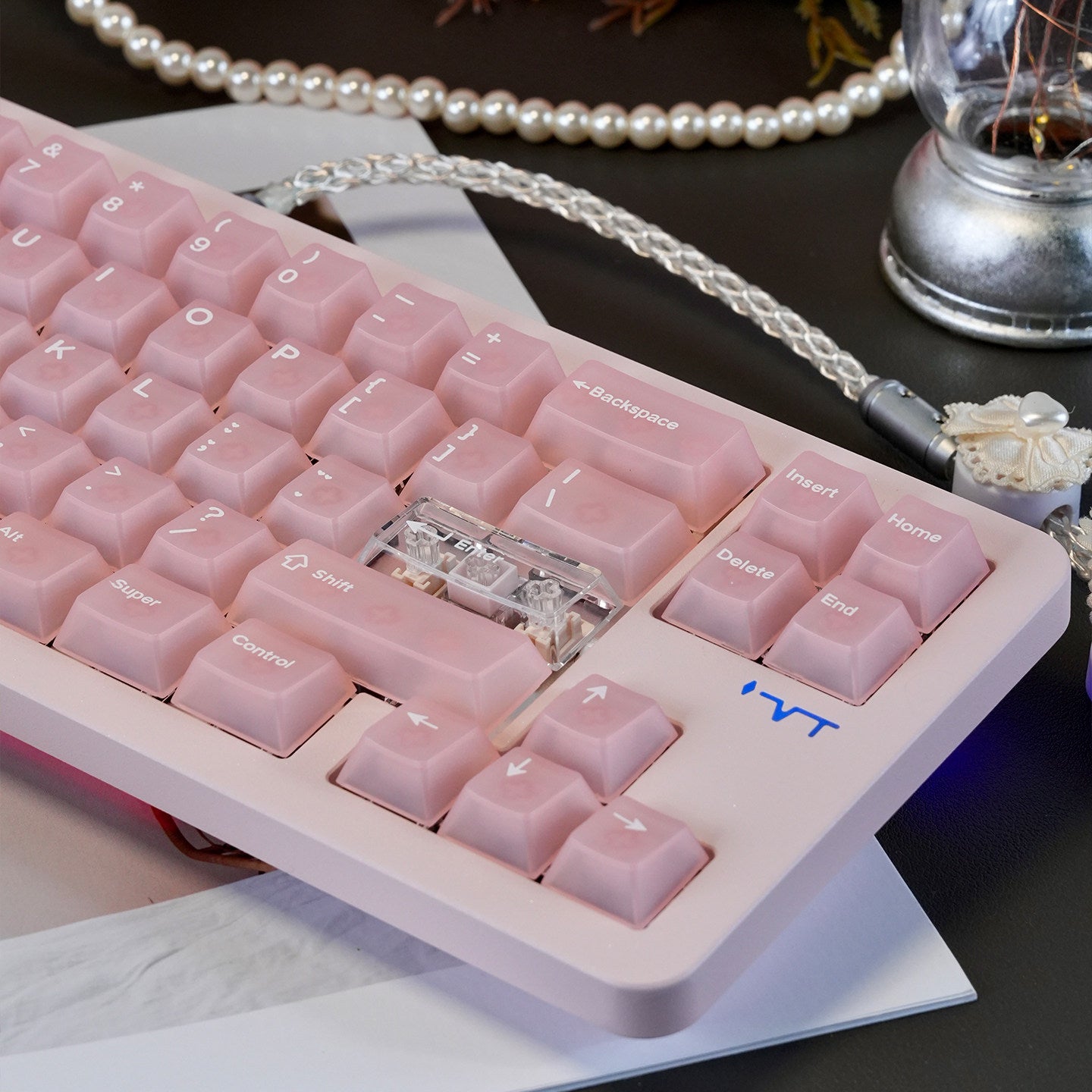 Mint Pink PC Matte Frosted Keycaps - Diykeycap