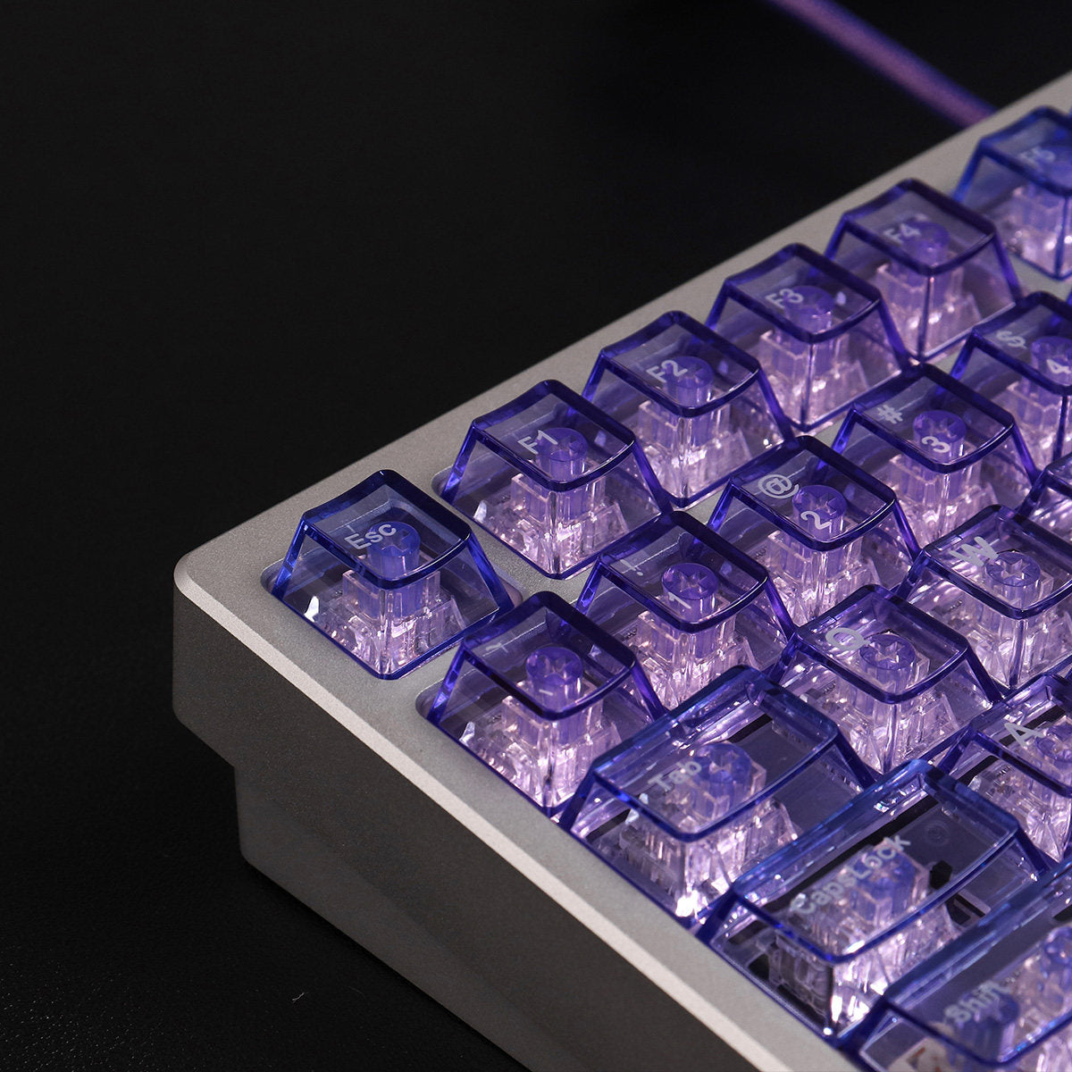 Crystal Purple Translucent Keycaps - Diykeycap