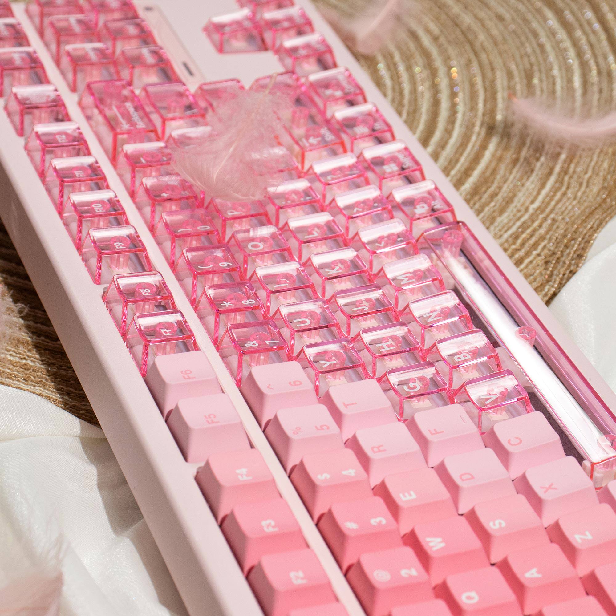 Snow Mountain Flower Pink R2 - Diykeycap