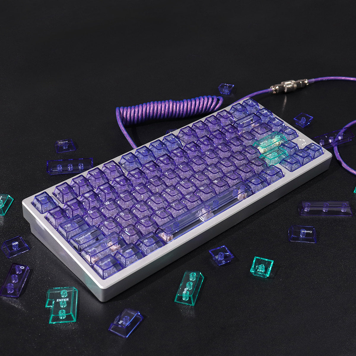 Crystal Purple Translucent Keycaps - Diykeycap