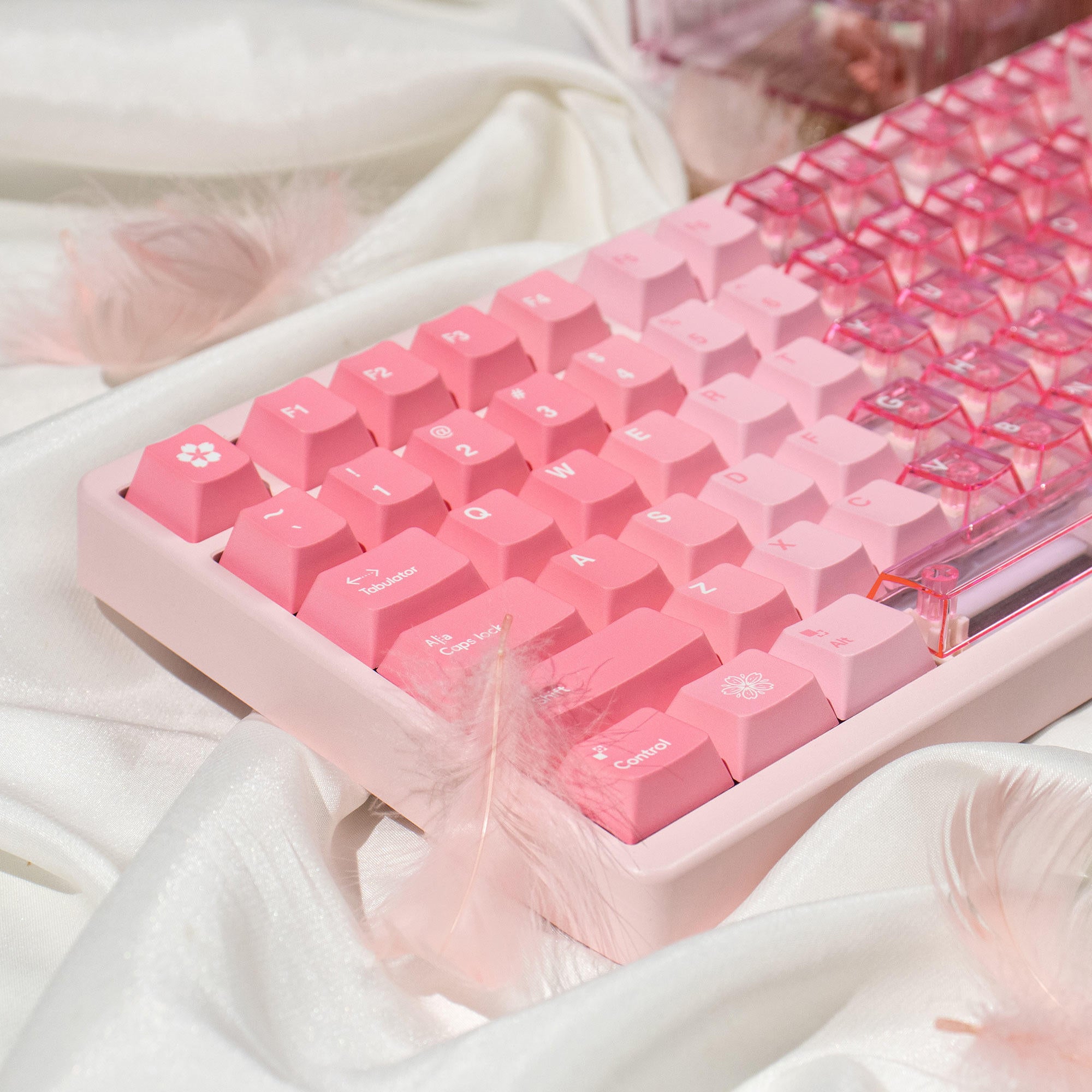 Snow Mountain Flower Pink R2 - Diykeycap