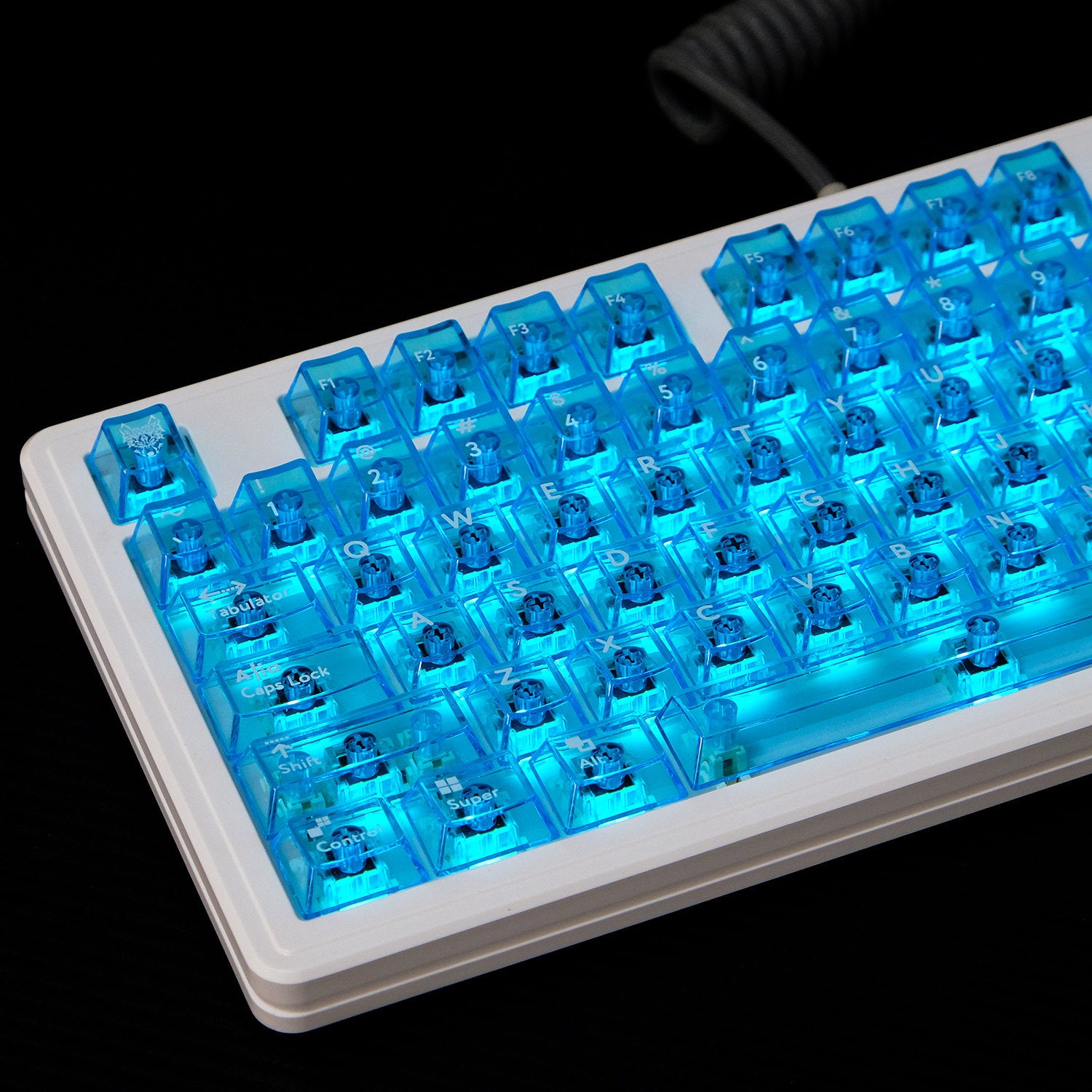 Blue Transparent PBT keycaps - Diykeycap