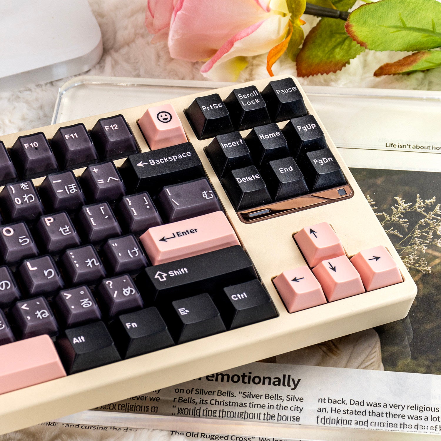 Night Cherry Blossom Pink keycaps - Diykeycap