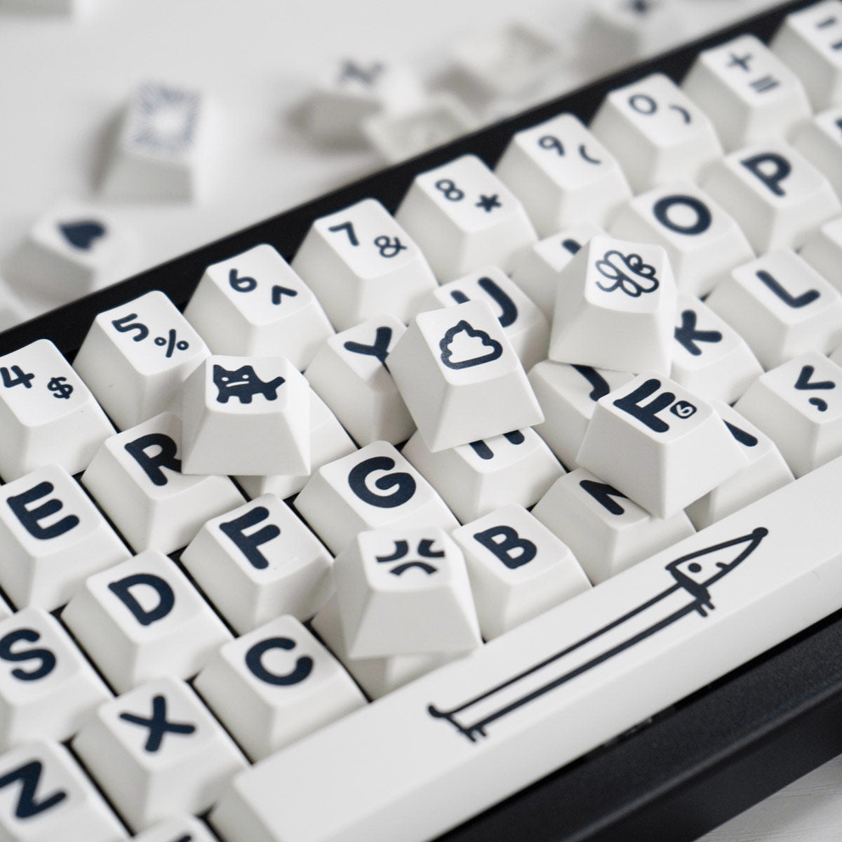 Party Animals Theme Large Font Keycaps - Diykeycap