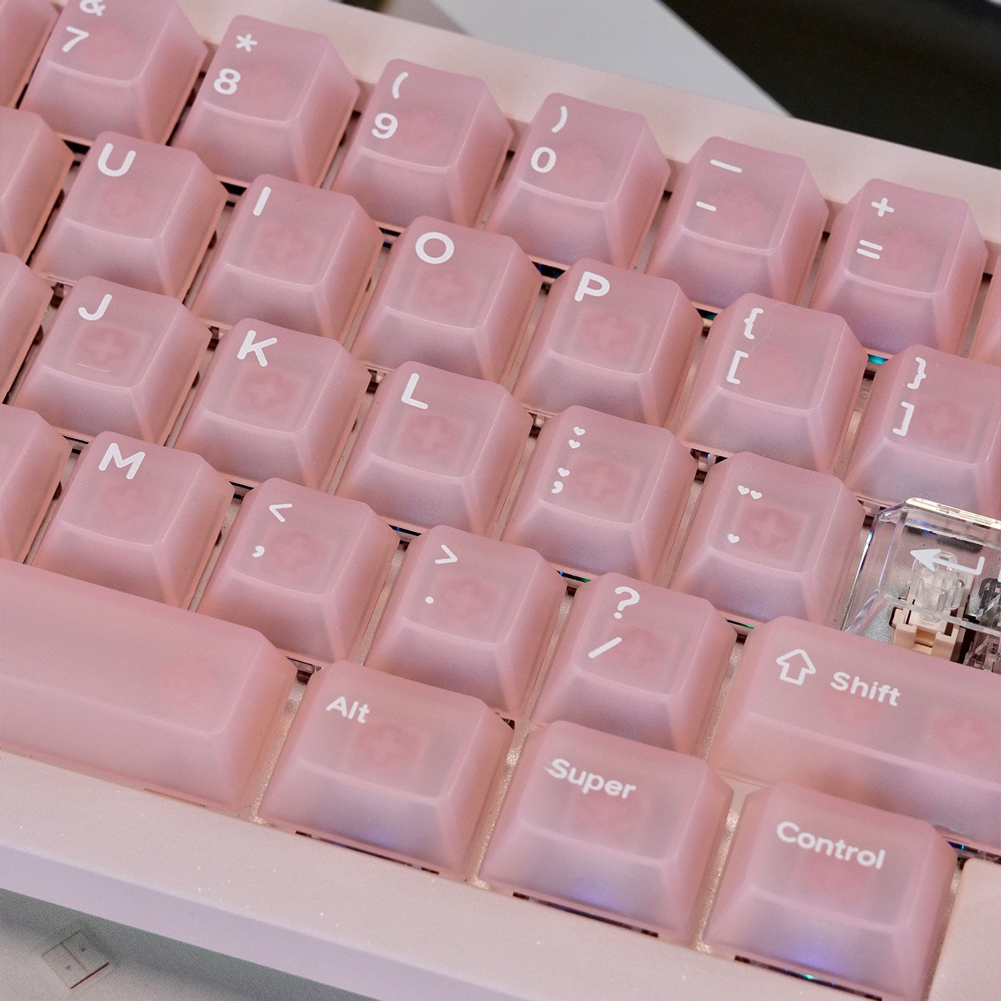 Mint Pink PC Matte Frosted Keycaps - Diykeycap