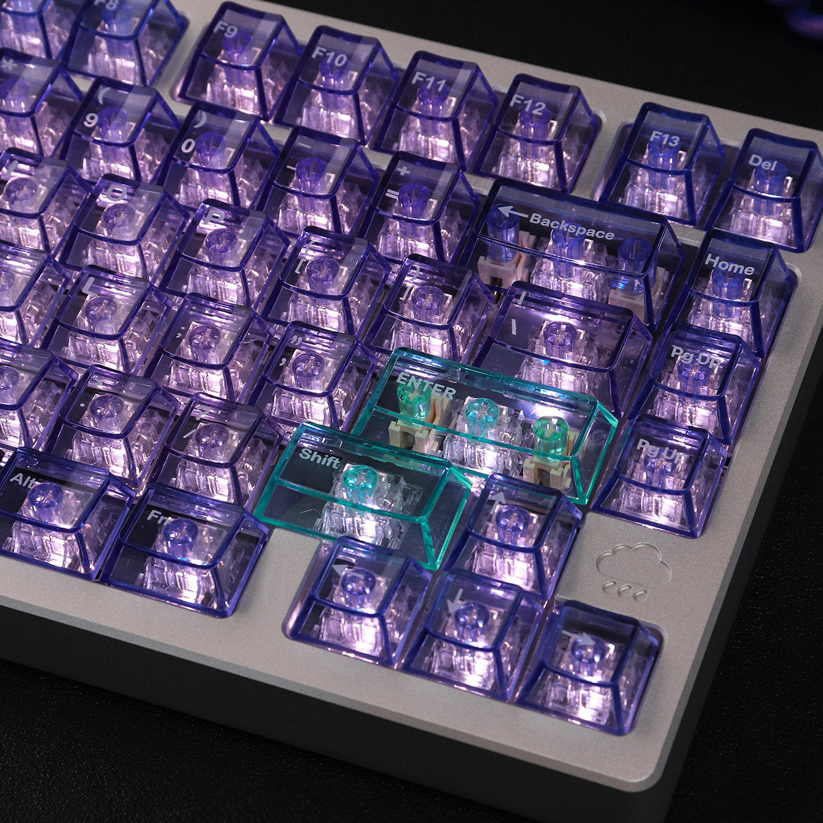 Crystal Purple Translucent Keycaps - Diykeycap