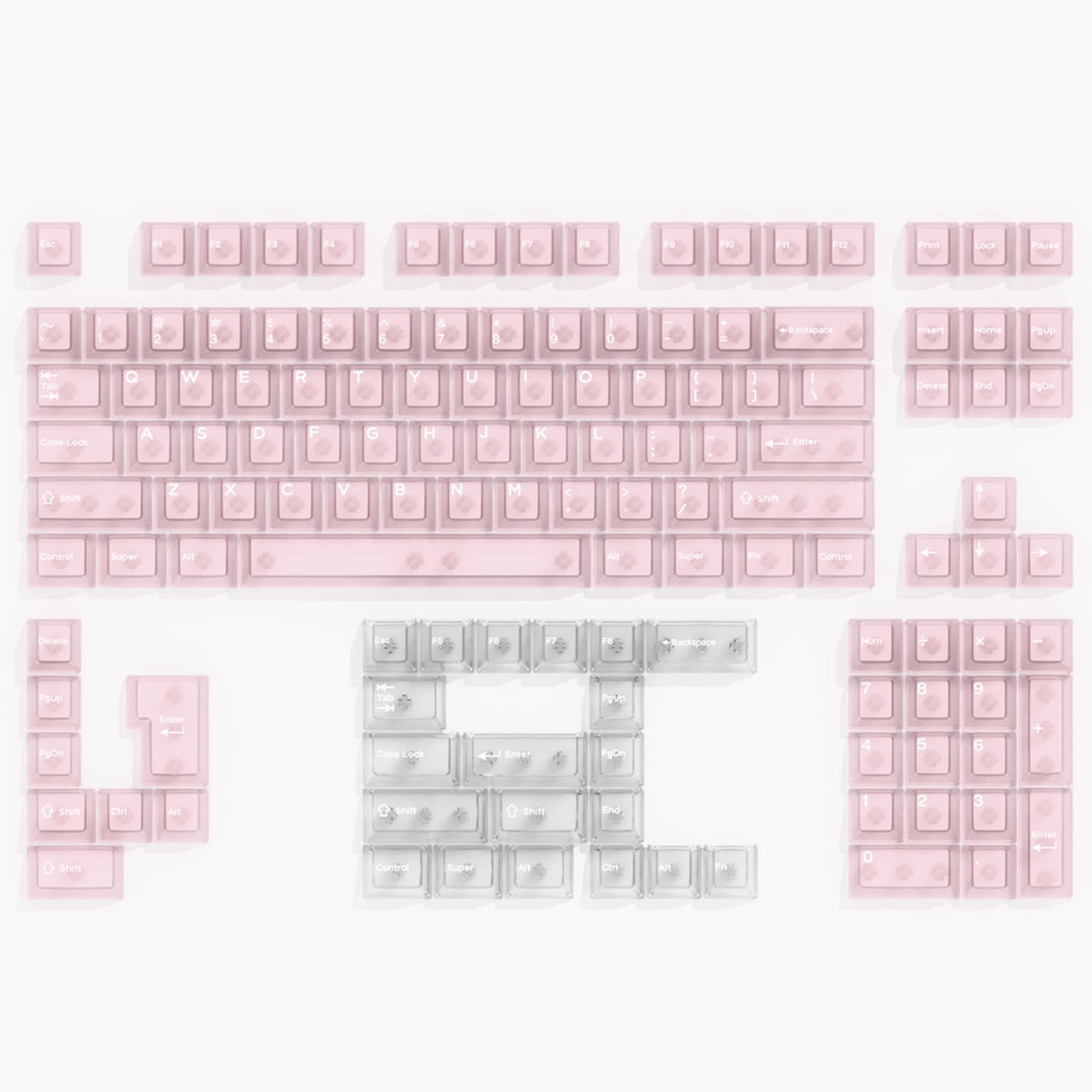 Mint Pink PC Matte Frosted Keycaps - Diykeycap