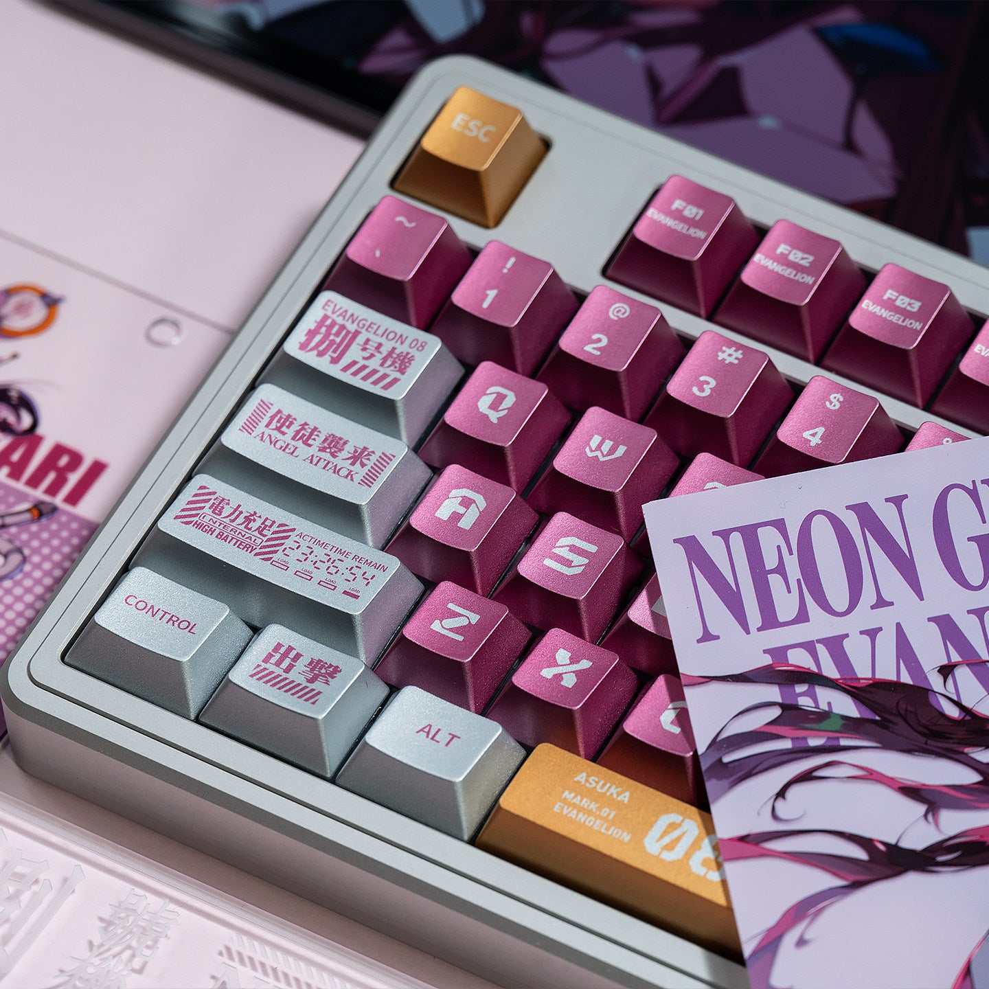 Pink Mecha-08 keycaps - Diykeycap