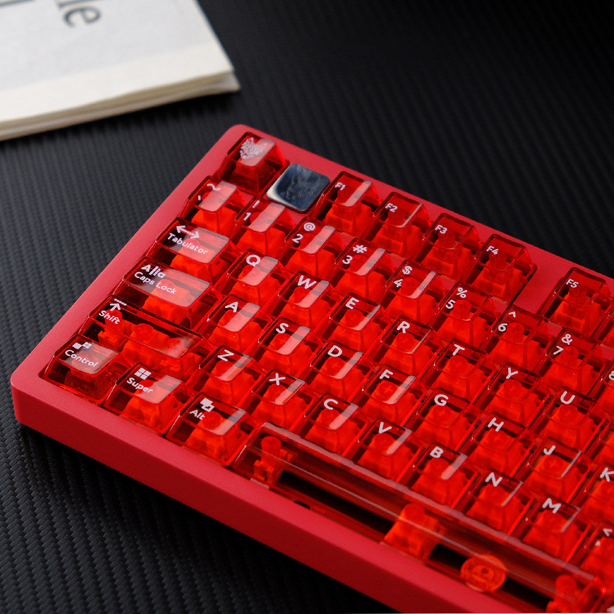 Red Transparent PBT keycaps - Diykeycap