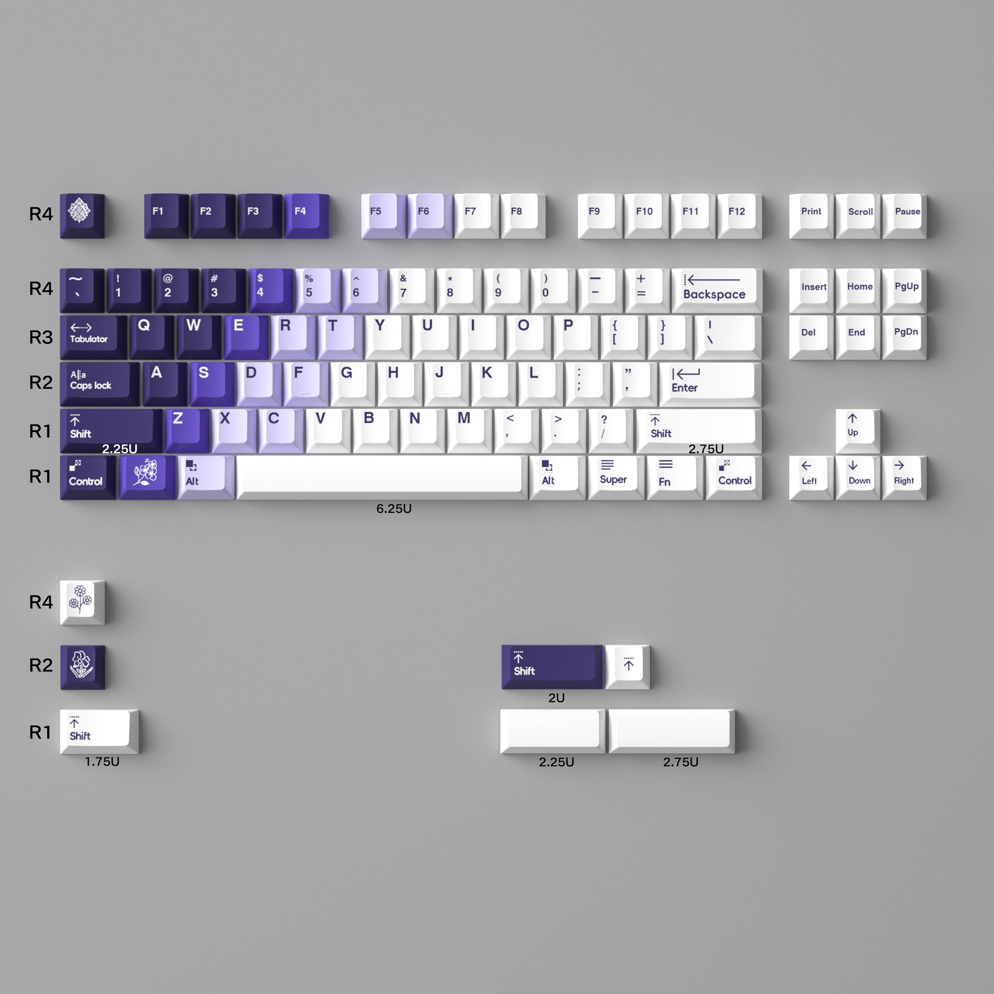 Snow Mountain Lilac keycaps - Diykeycap