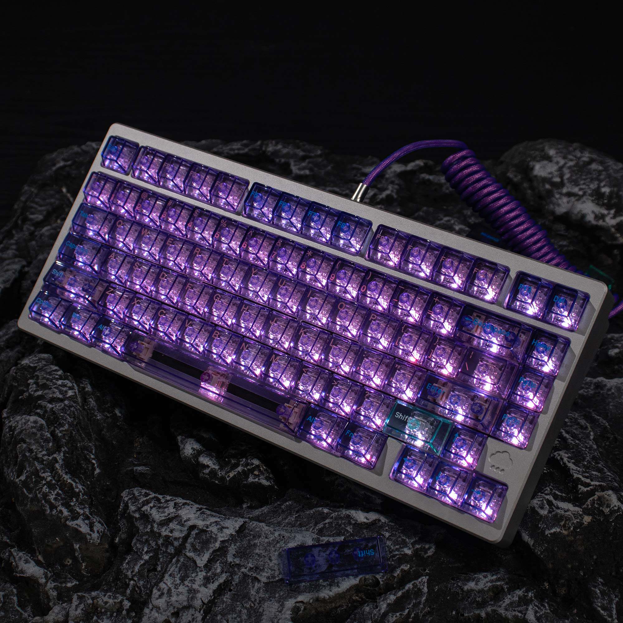Crystal Purple Translucent Keycaps - Diykeycap