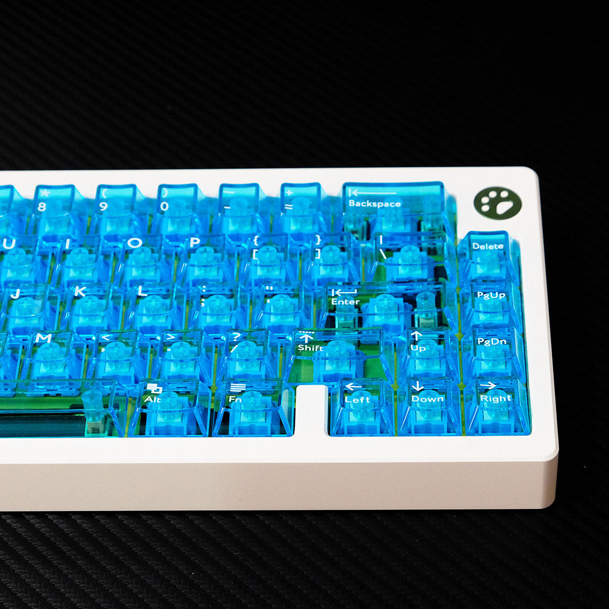 Blue Transparent PBT keycaps - Diykeycap