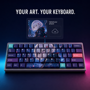Original anime-style artwork uploaded to a custom keycap set